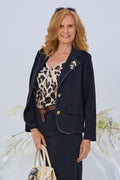 Blazer mit Broschen, schwarz