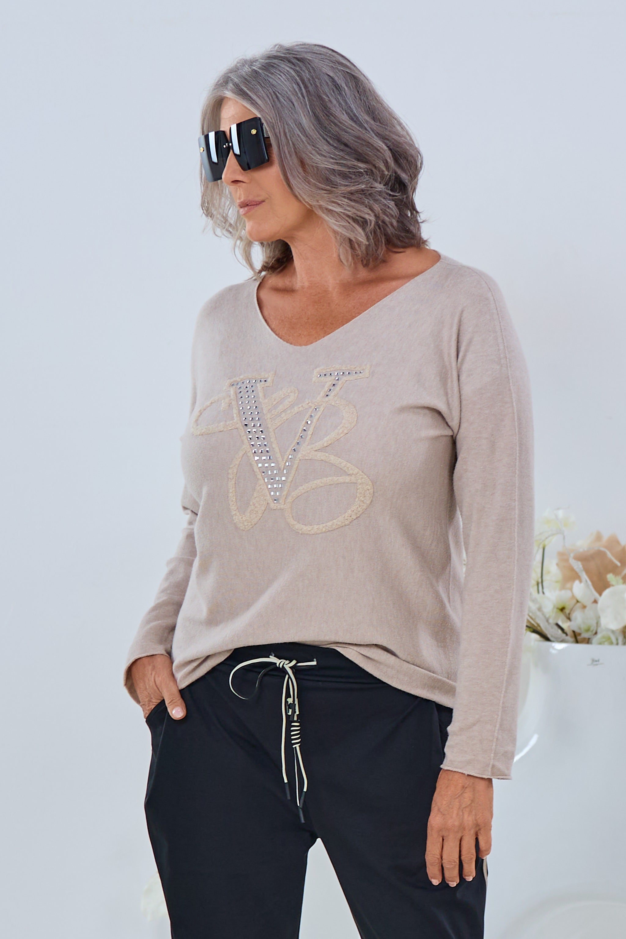 Strickpulli im Silvi Style, beige