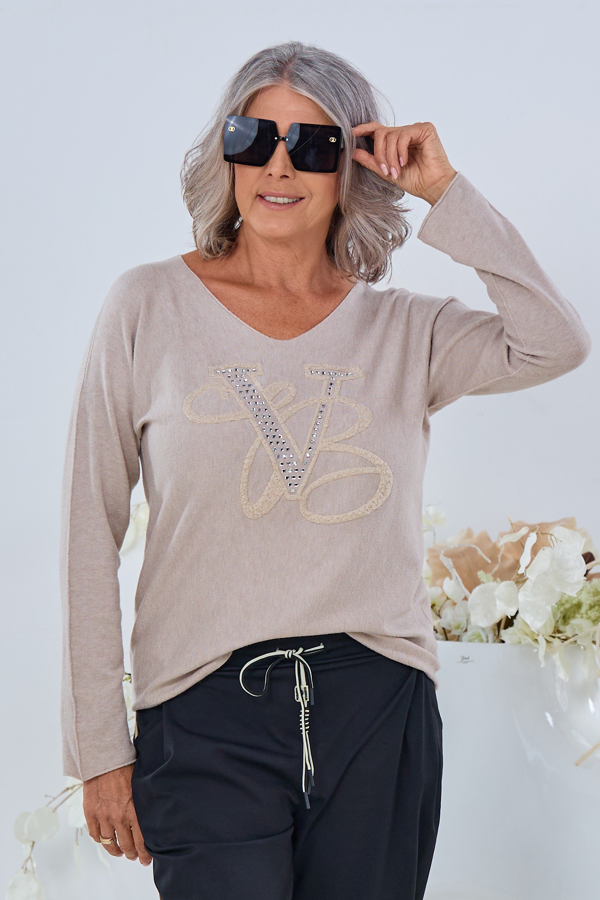 Strickpulli im Silvi Style, beige