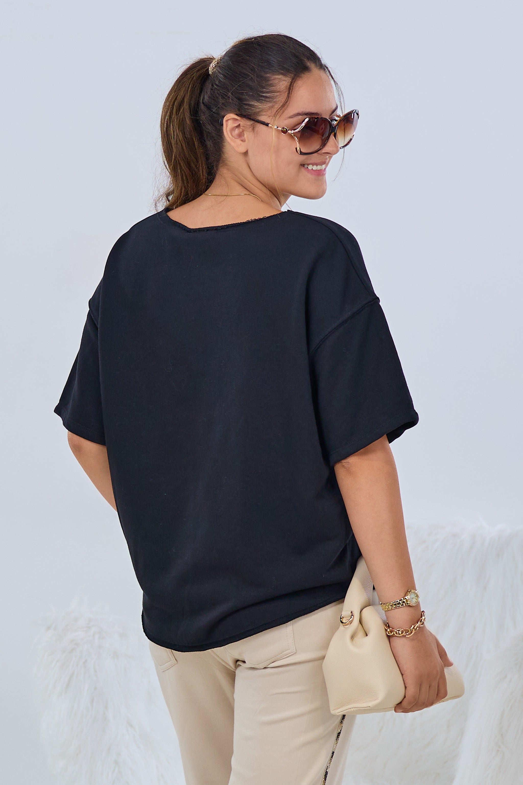 kurzarm Sweaty CIAO, schwarz
