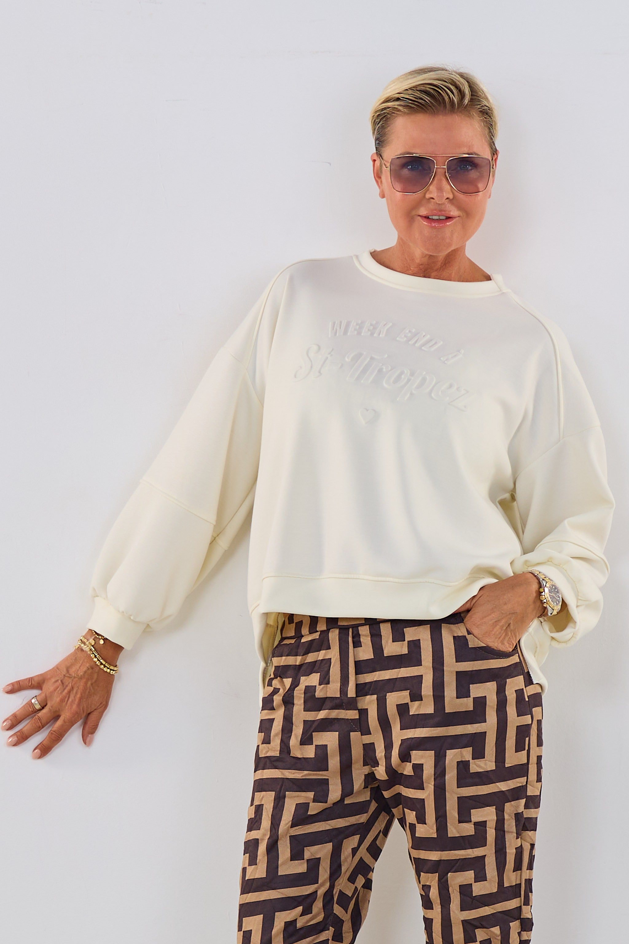 Sweaty mit St. Tropez-Prägung, creme