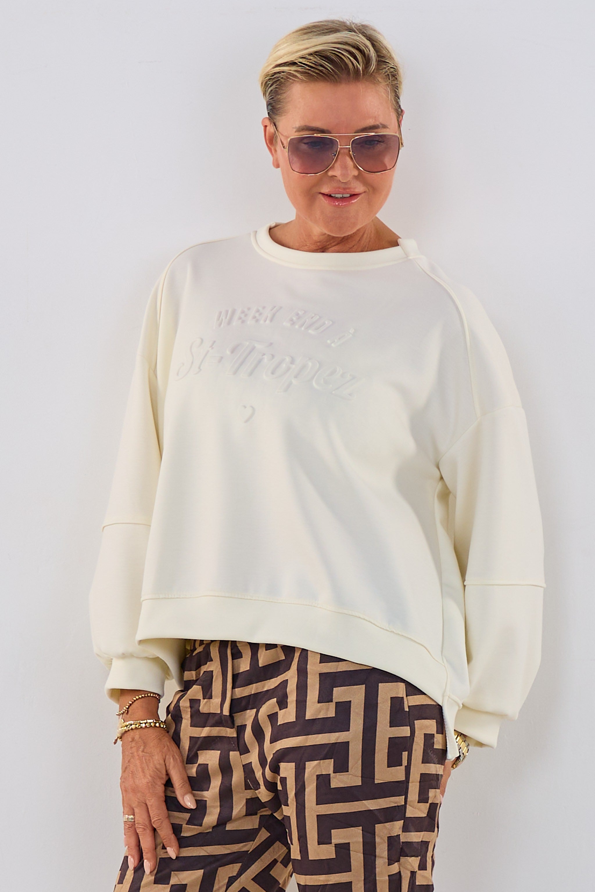 Sweaty mit St. Tropez-Prägung, creme