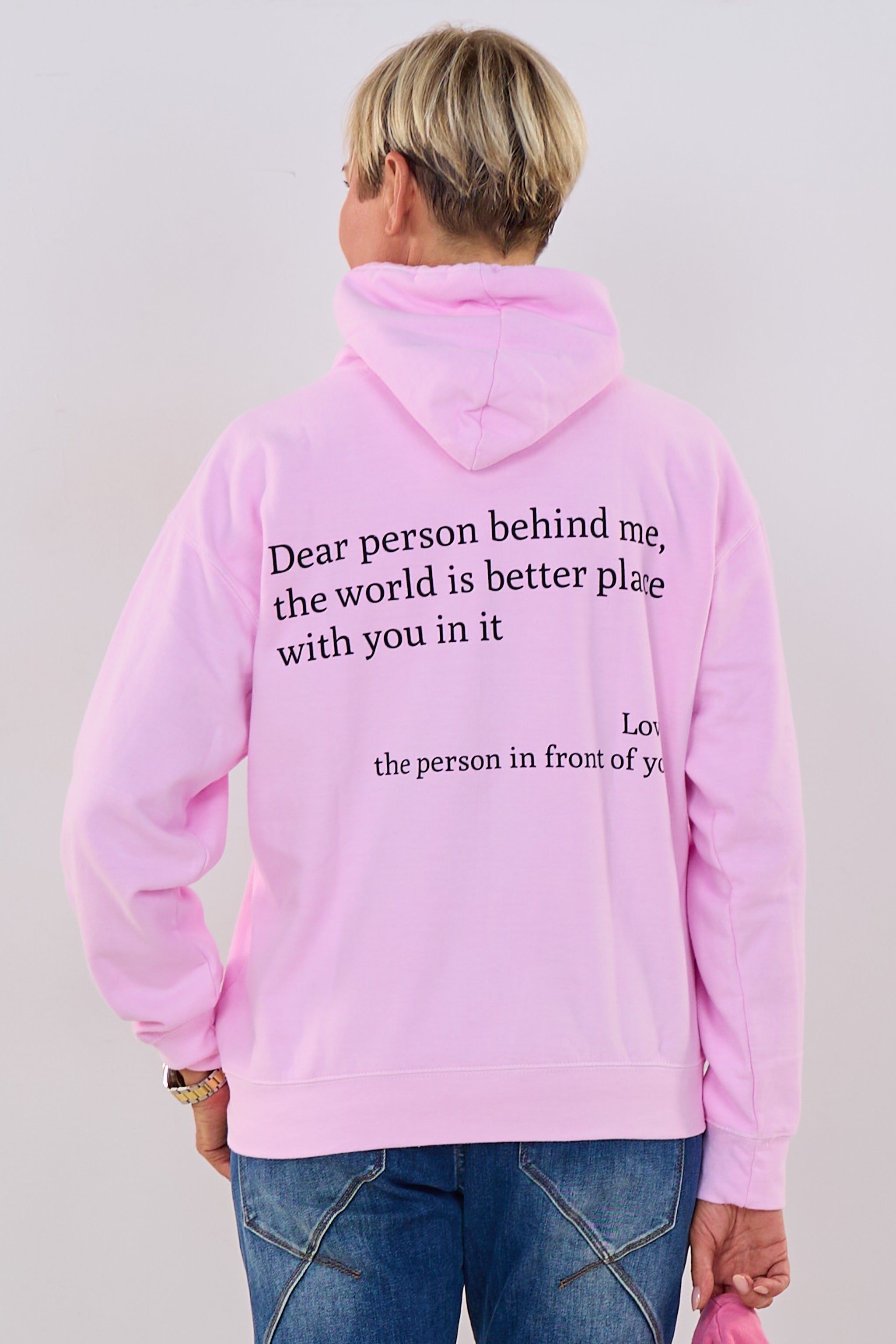 Hoodie YOU ARE ENOUGH, rosa