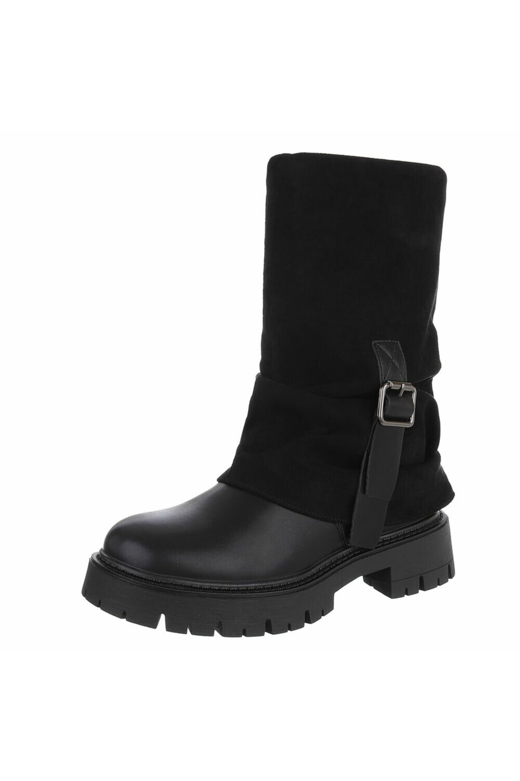 Stiefel mit Zierlasche, schwarz
