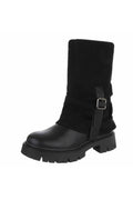 Stiefel mit Zierlasche, schwarz