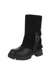 Stiefel mit Zierlasche, schwarz