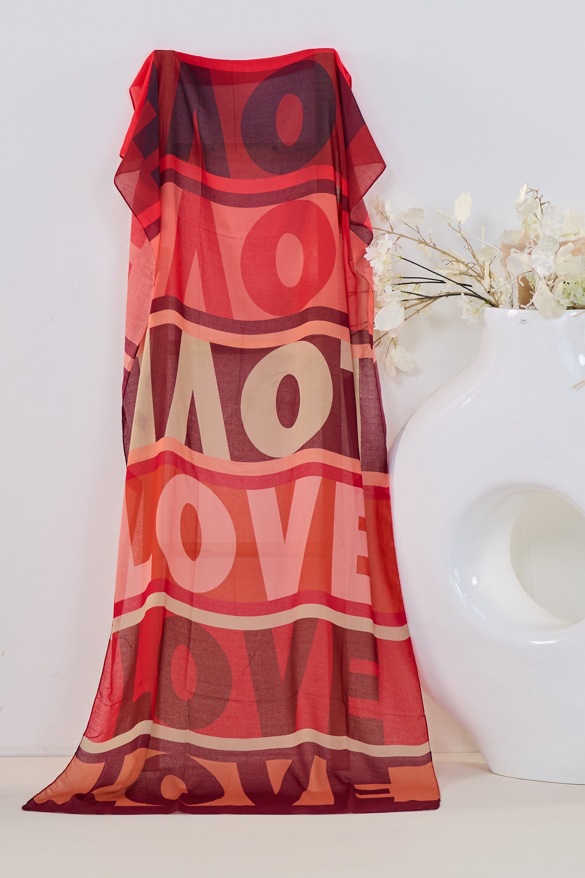 Feines Tuch LOVE, rot-bordeaux