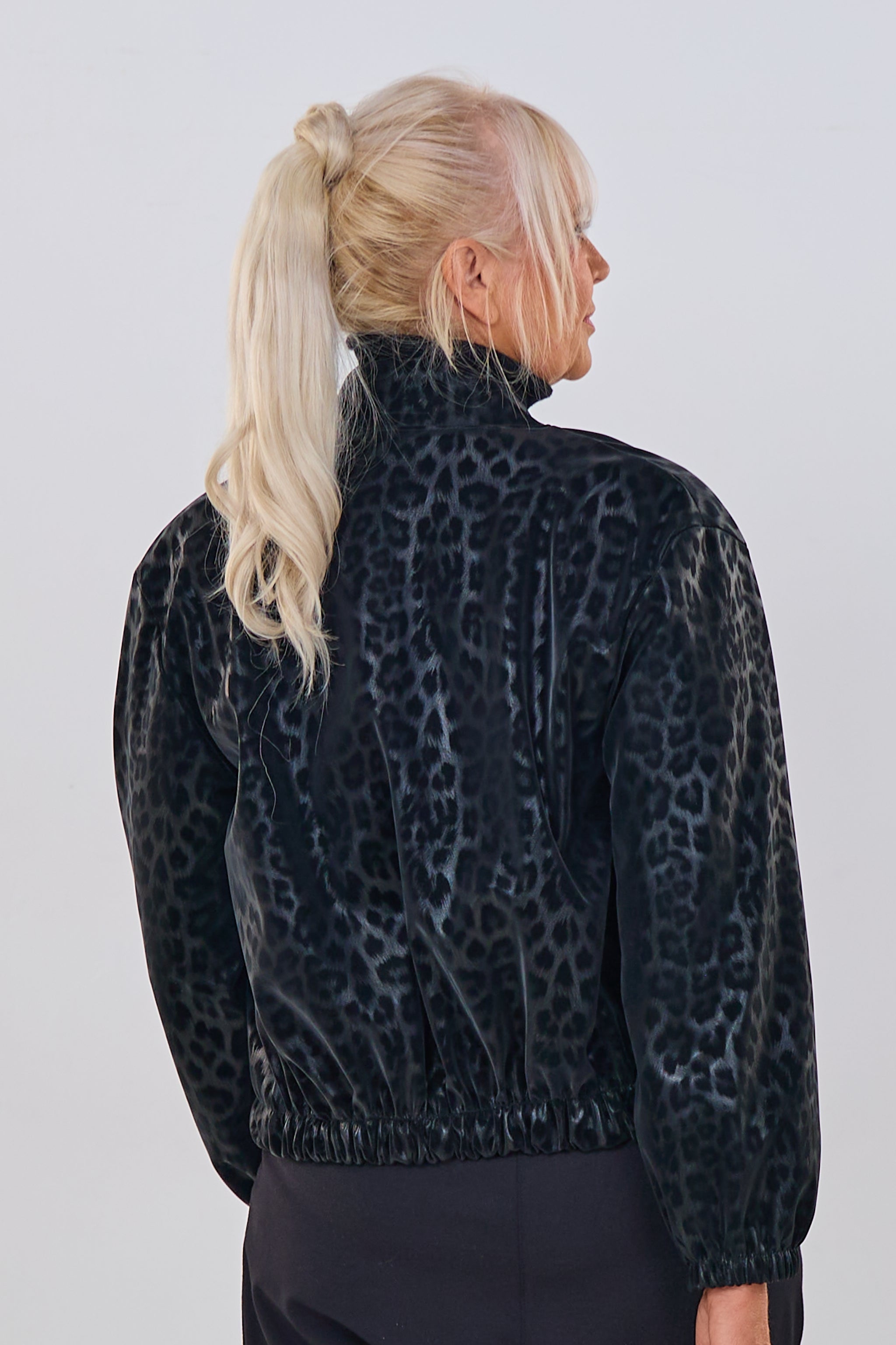Blouson mit Moiré-Muster, schwarz