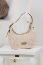 kleine Teddy-Schultertasche, ecru
