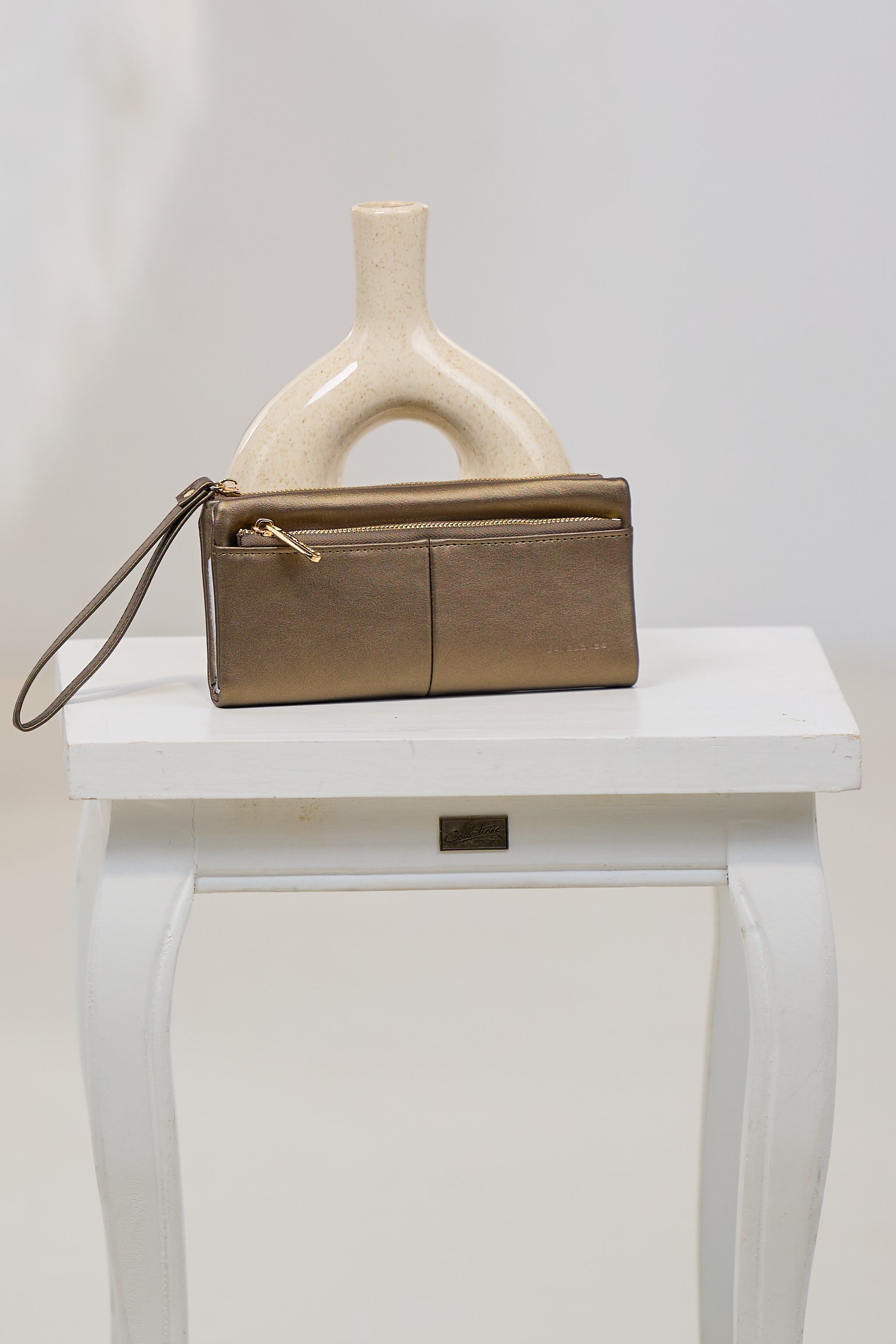 Portemonnaie mit Handschlaufe, bronze
