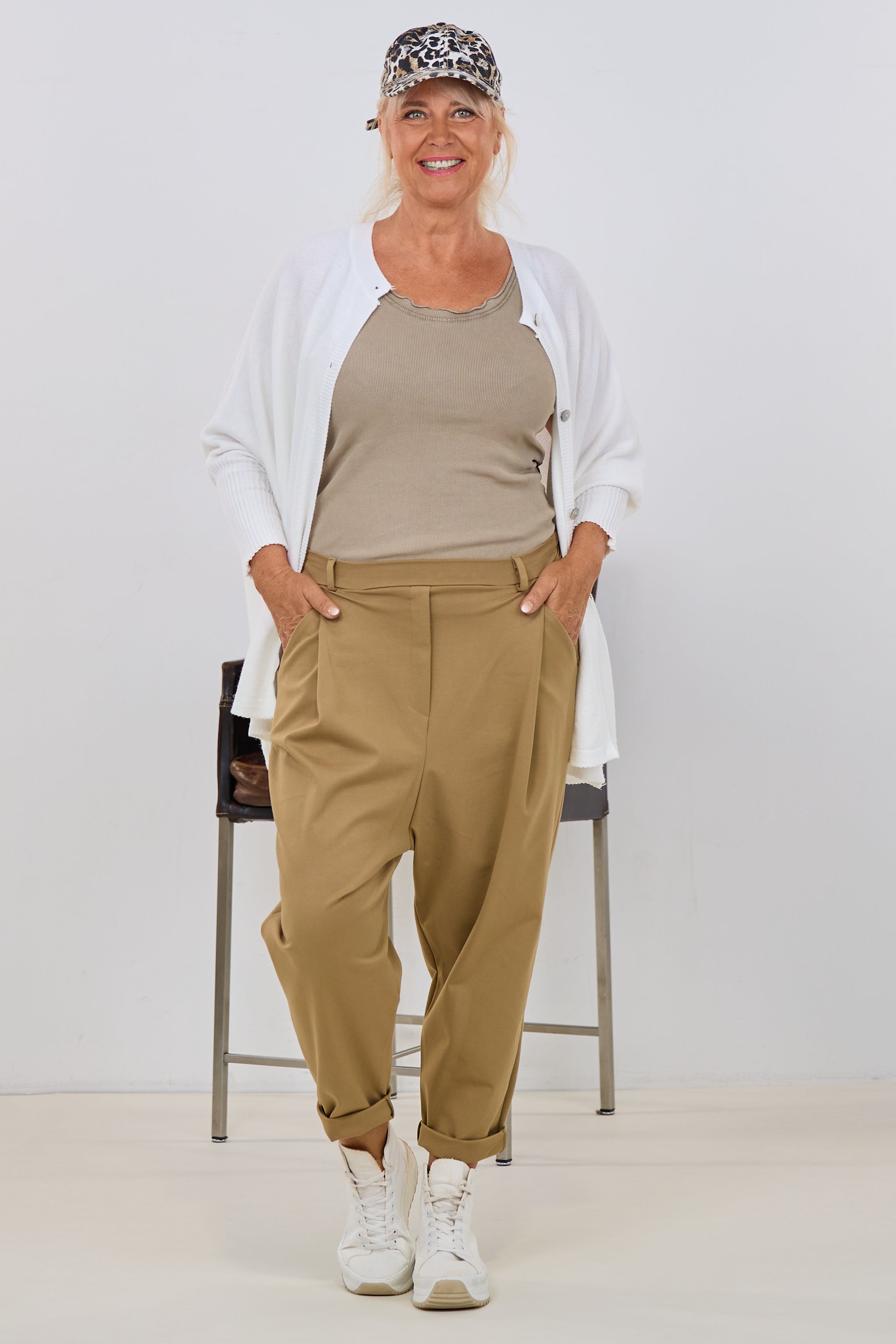 Elegante Baggy Hose, camel