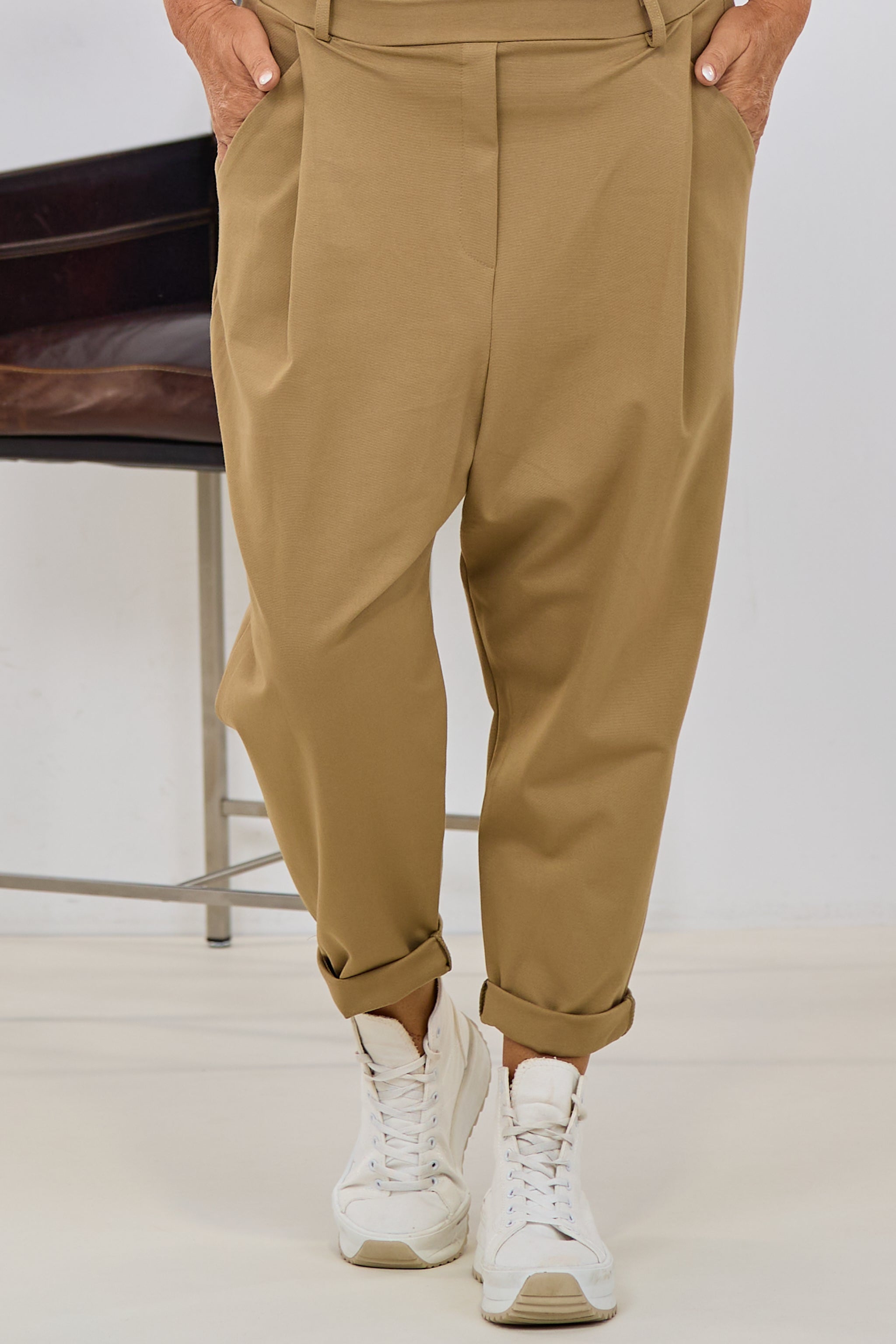 Elegante Baggy Hose, camel