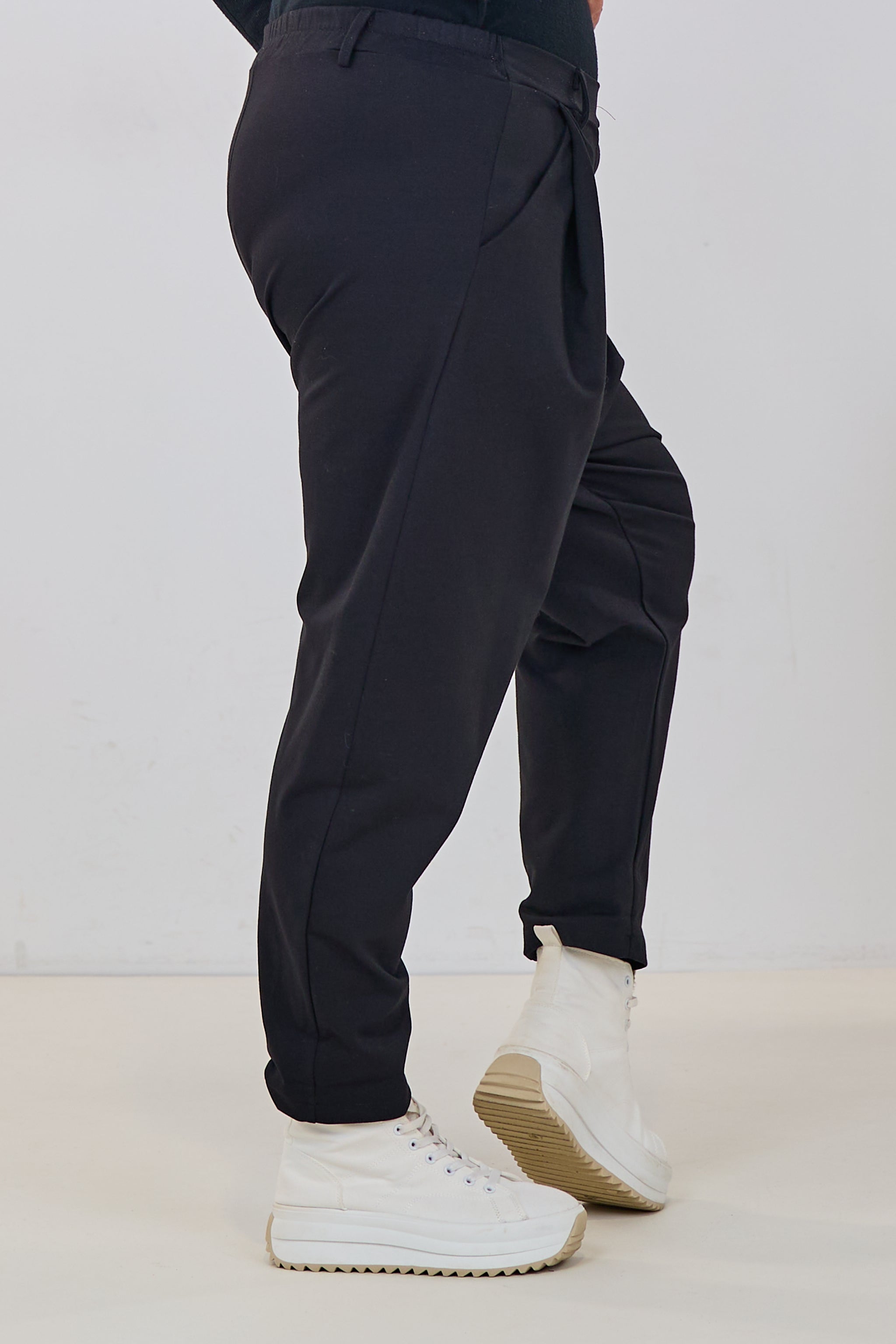 Elegante Baggy Hose, schwarz