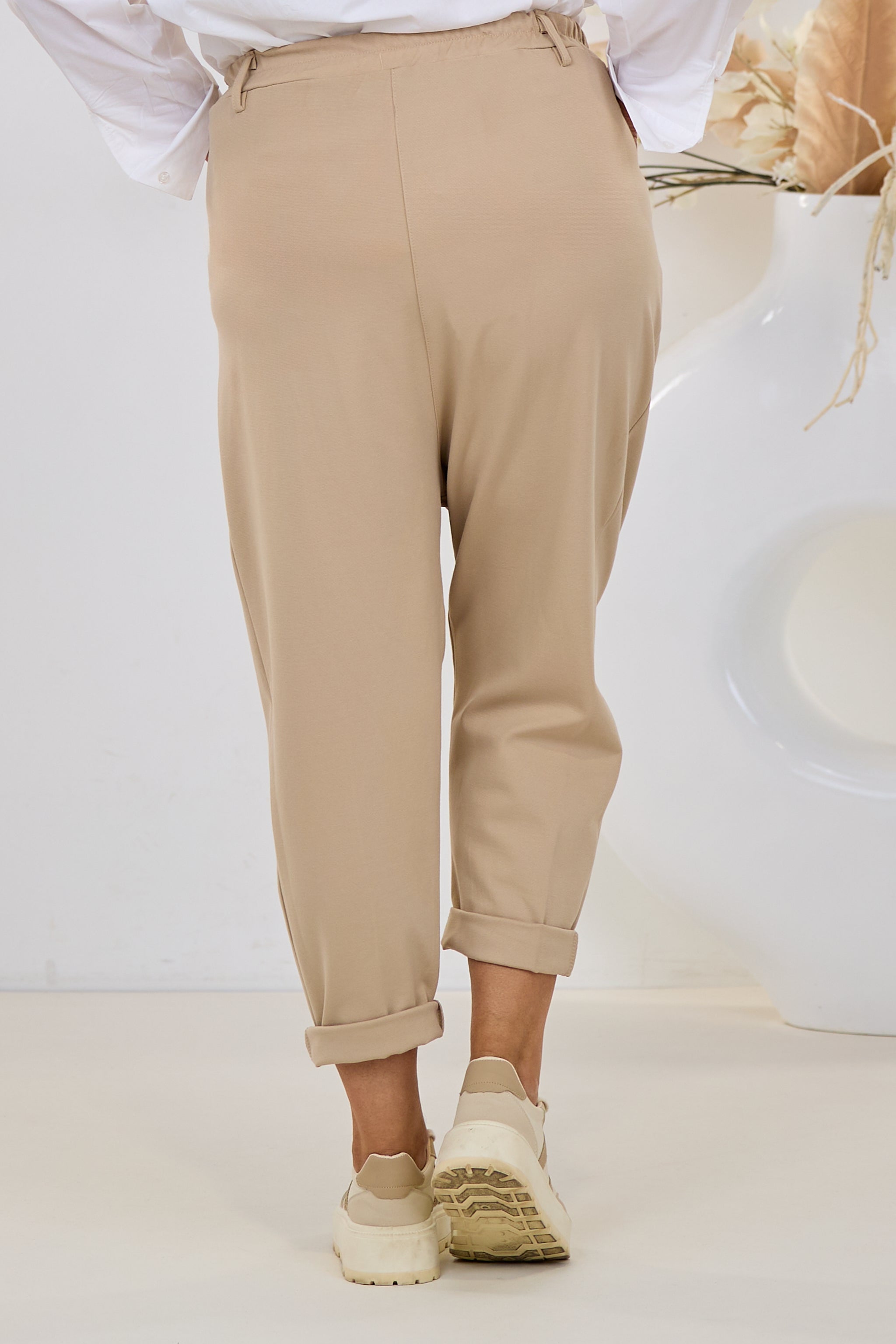Elegante Baggy Hose, beige