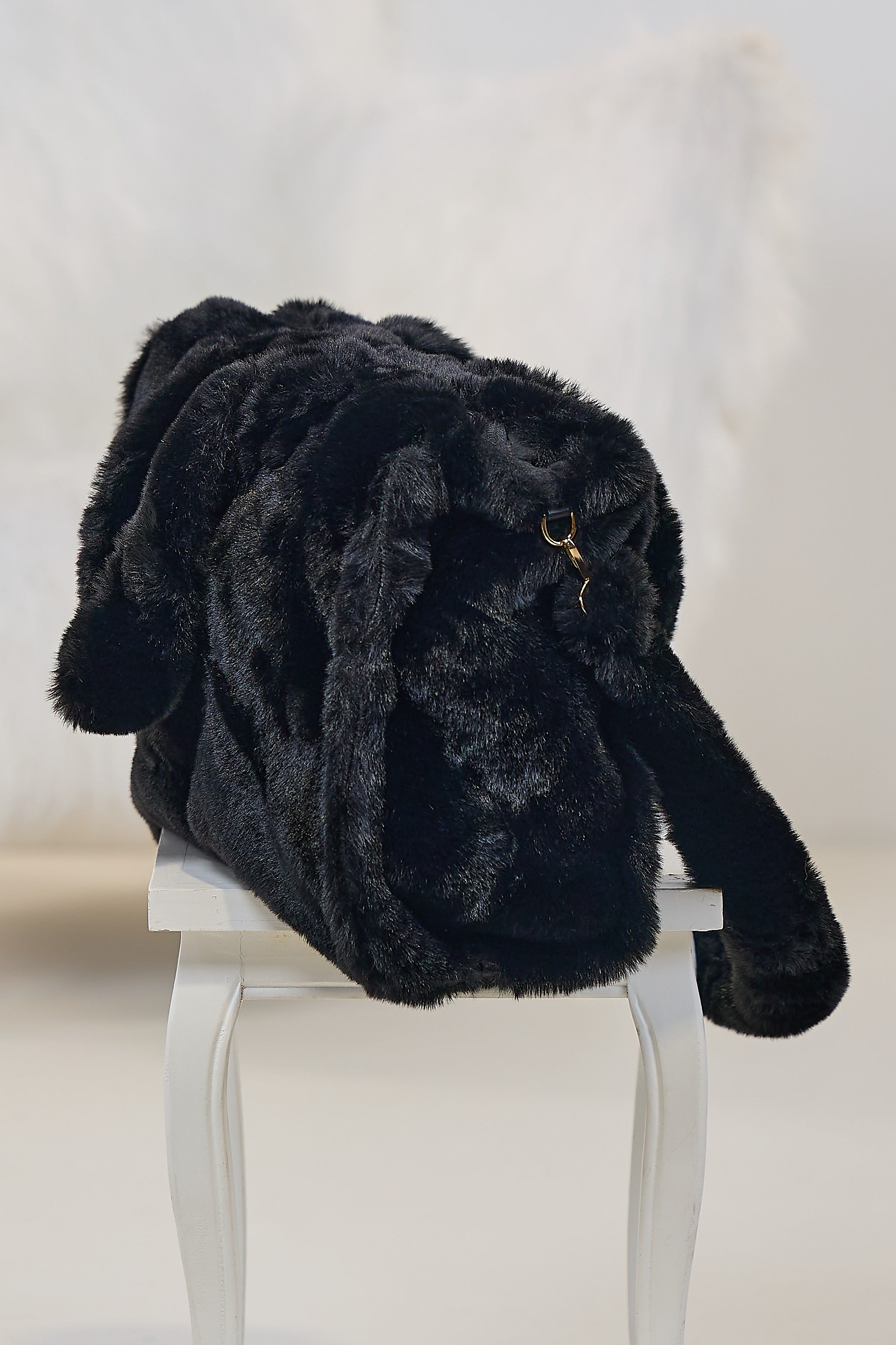 Große Felltasche, schwarz
