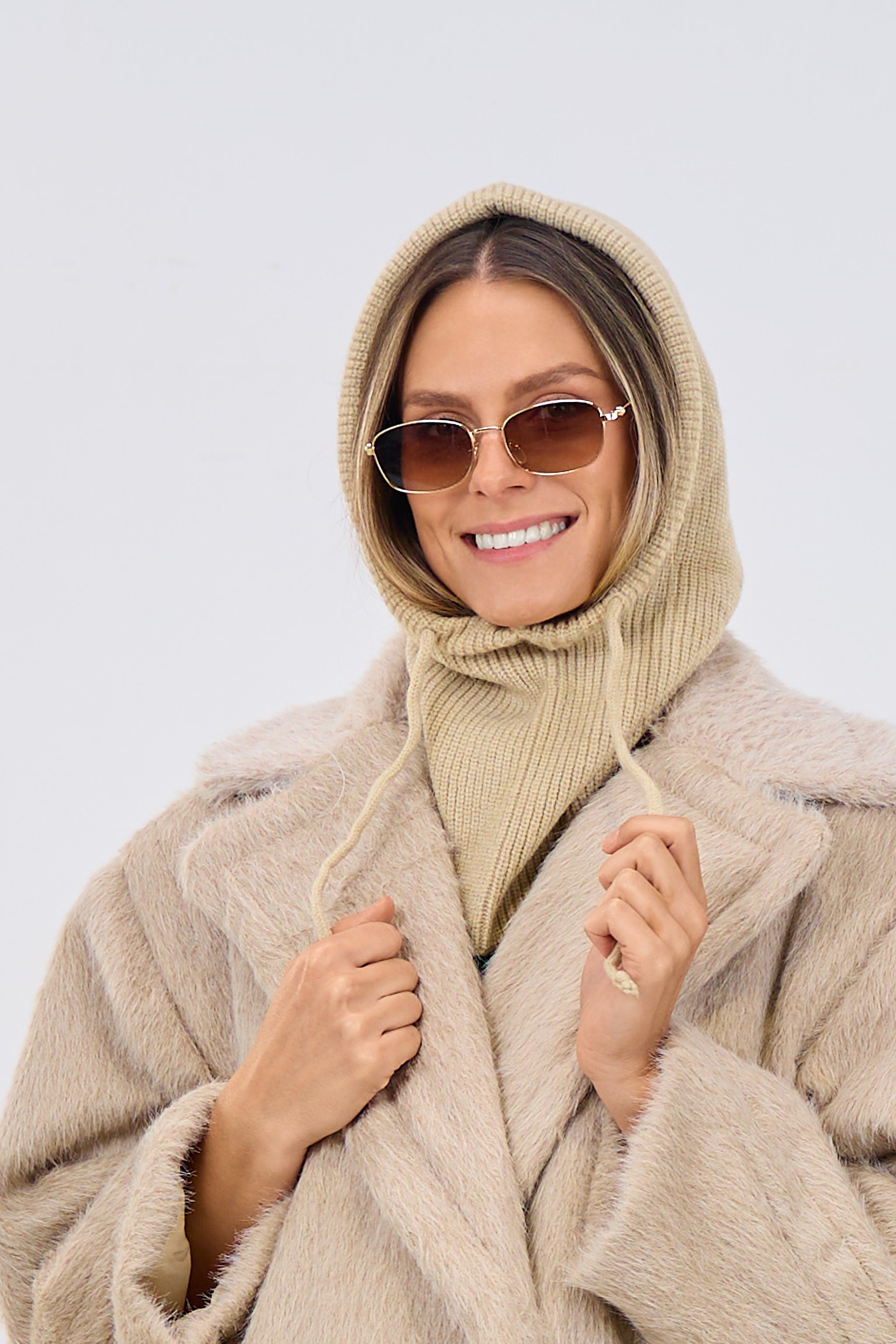 Kapuzenschal, beige