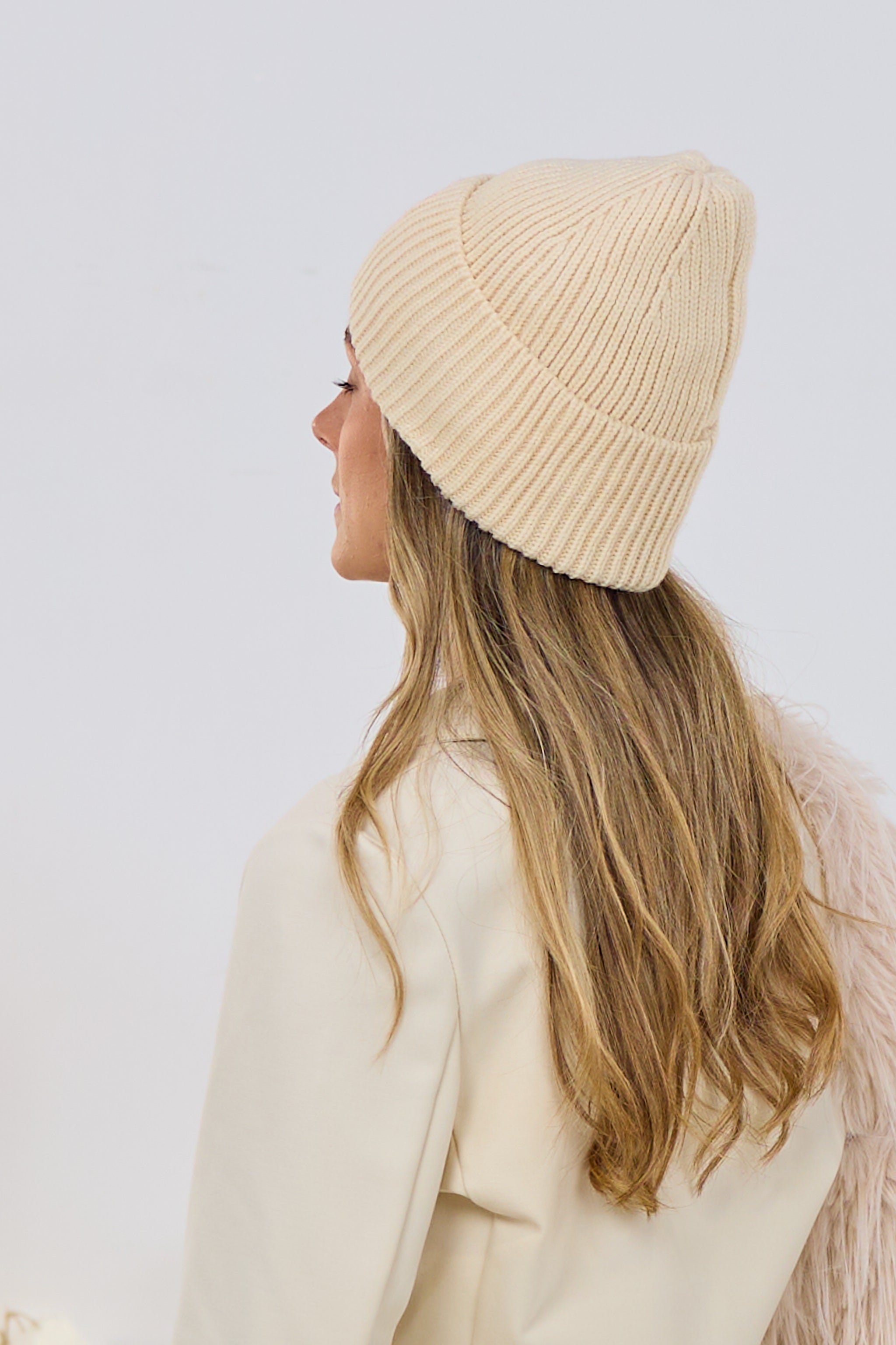 Mütze mit Smiley-Patch, beige-neonpink