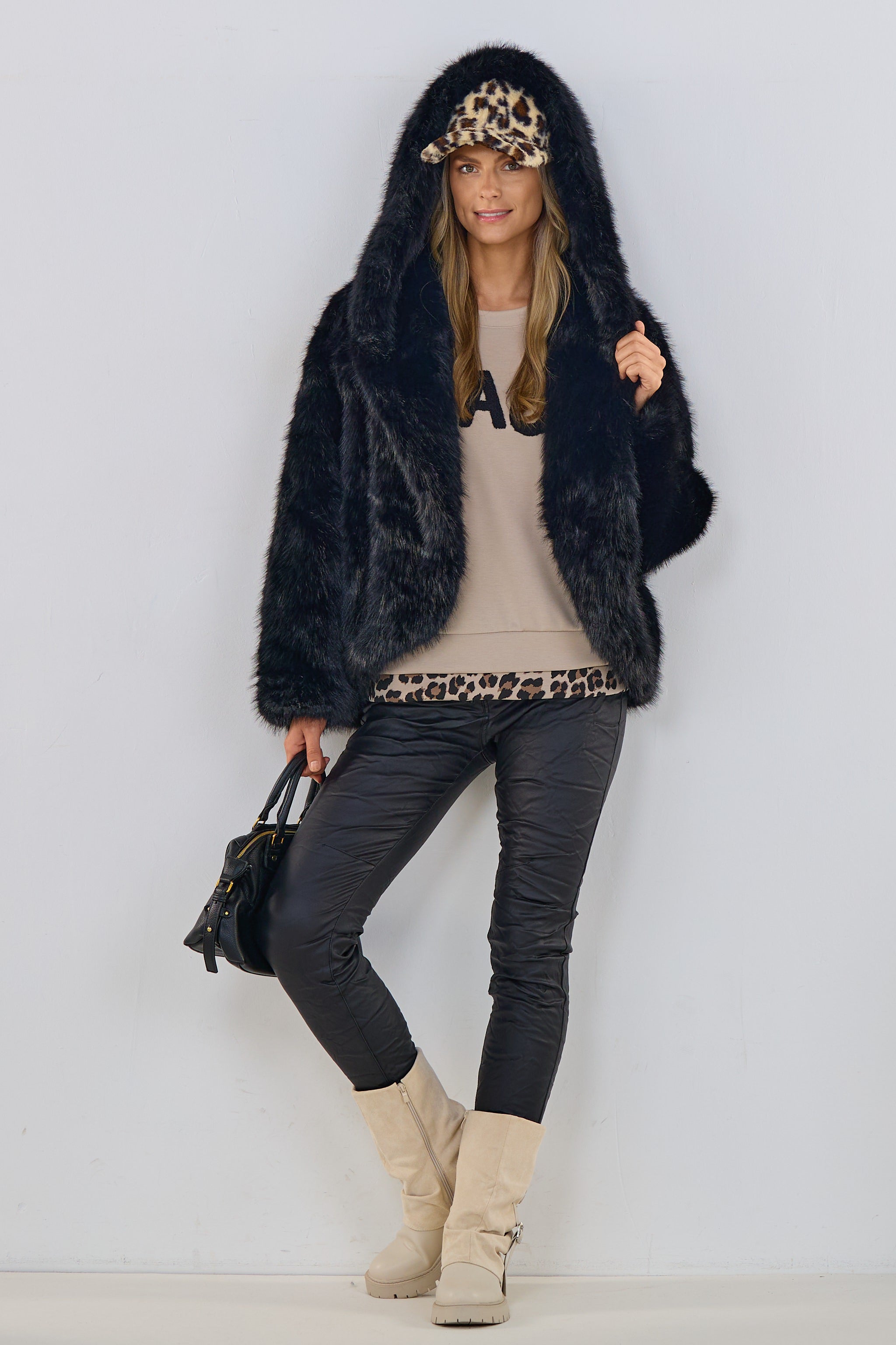 Cozy Shirt CIAO!, beige-leo