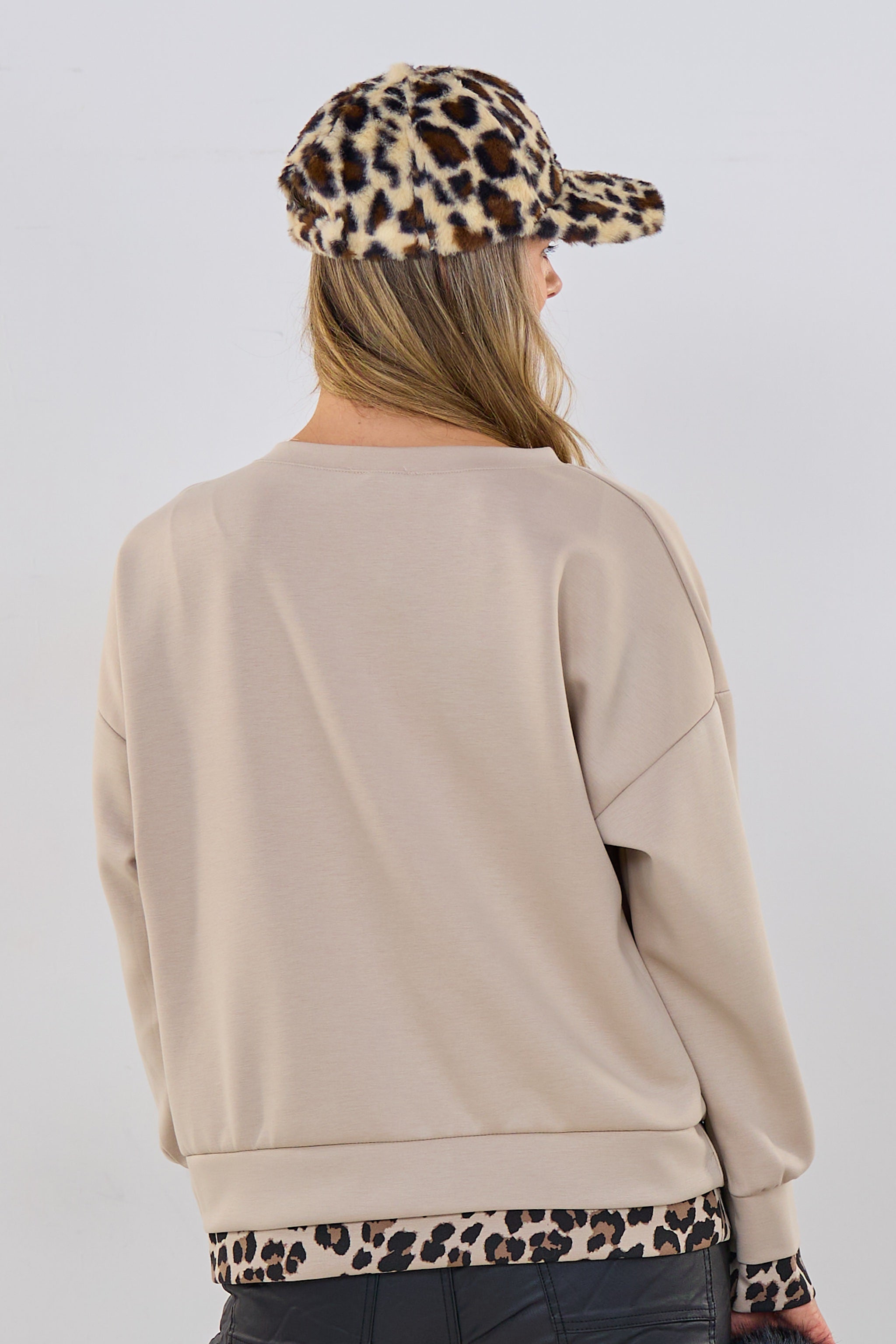 Cozy Shirt CIAO!, beige-leo