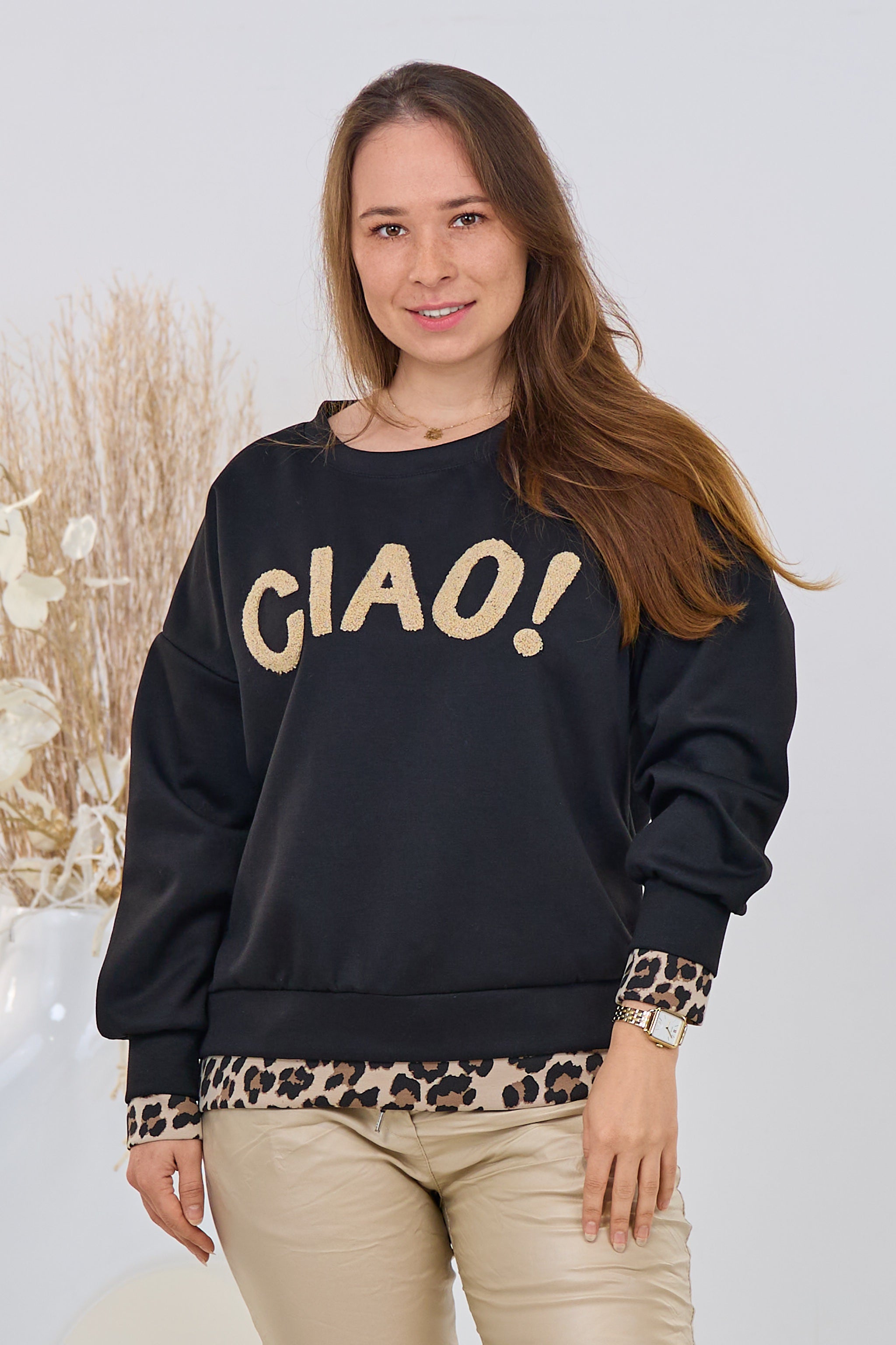 Cozy Shirt CIAO!, schwarz-leo
