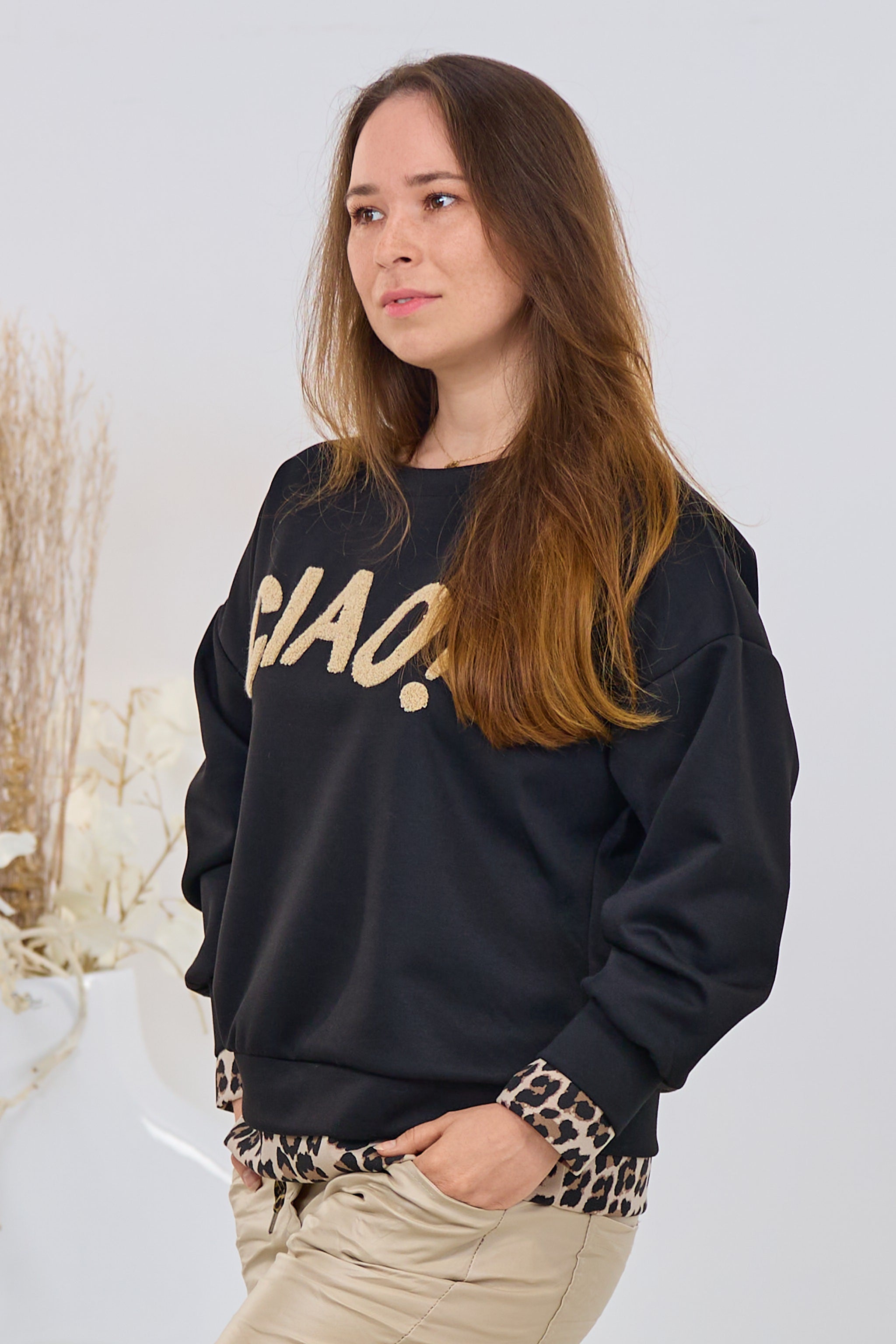 Cozy Shirt CIAO!, schwarz-leo