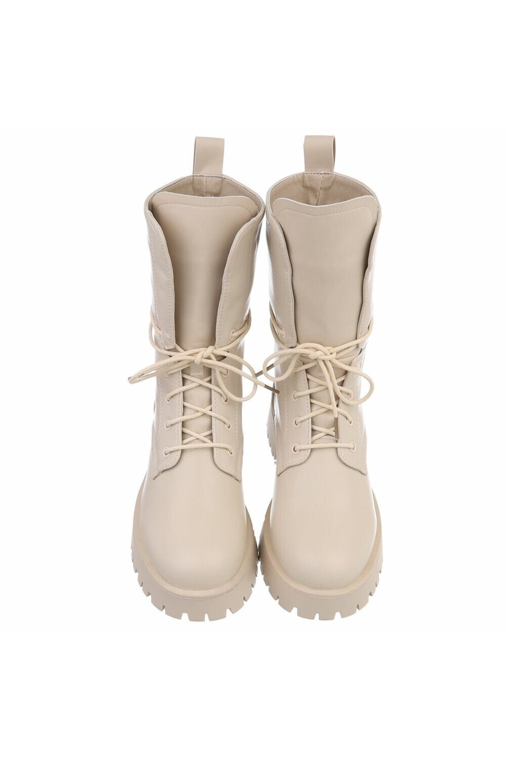 Chunky Schnürstiefel, beige