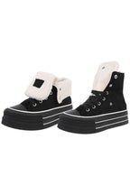 Teddy High-Top Plateau Sneaker in schwarz