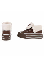 Teddy High-Top Plateau Sneaker in braun