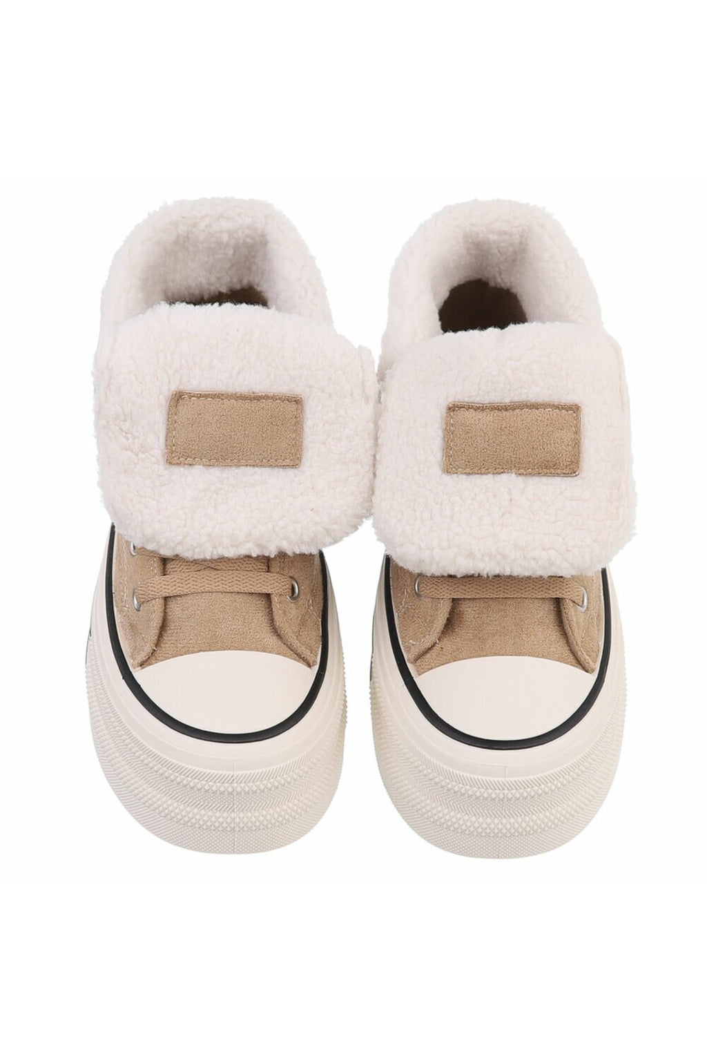 Teddy High-Top Plateau Sneaker in camel