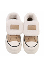 Teddy High-Top Plateau Sneaker in camel