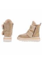 Teddy Stiefel mit Klett, beige