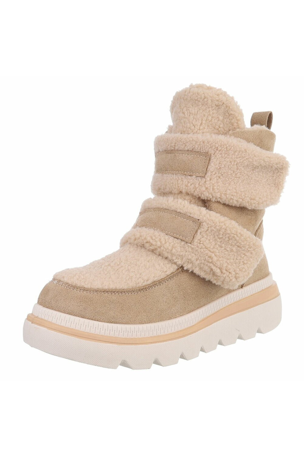 Teddy Stiefel mit Klett, beige