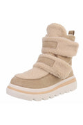 Teddy Stiefel mit Klett, beige
