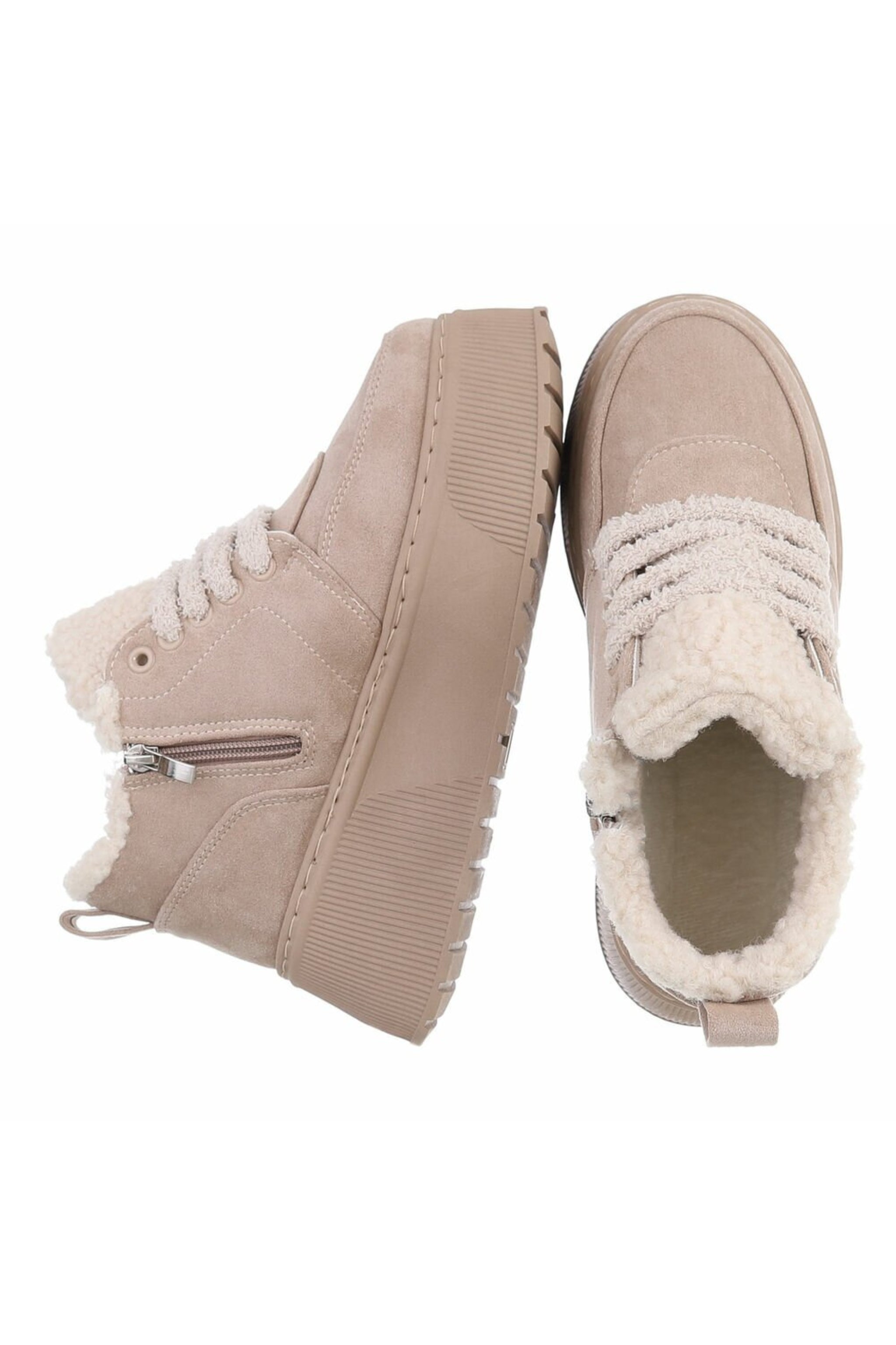 Teddy Plateau Sneaker, beige