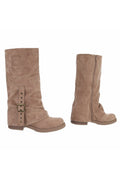 Stiefel mit Zierlasche, hellbraun