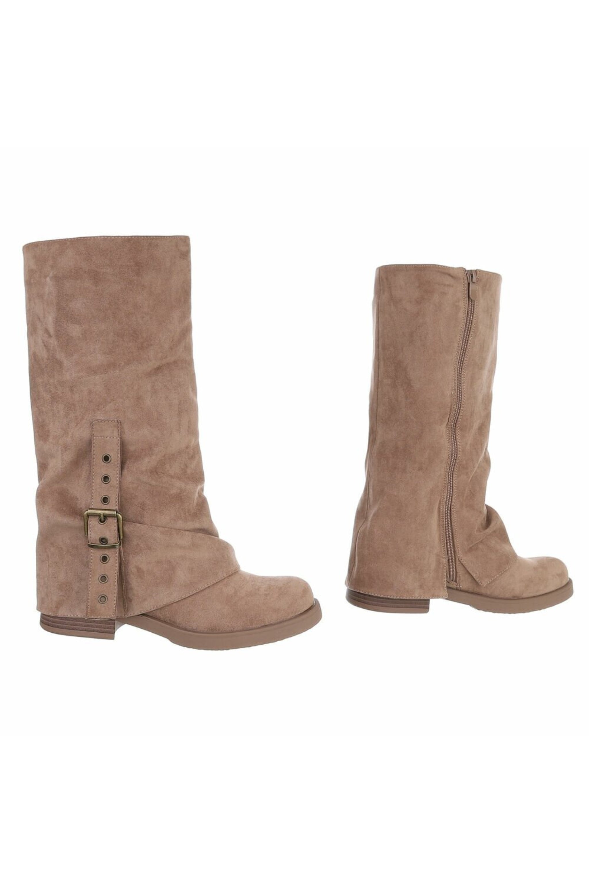 Stiefel mit Zierlasche, hellbraun