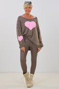 High Waist Lederlook-Leggings, taupe