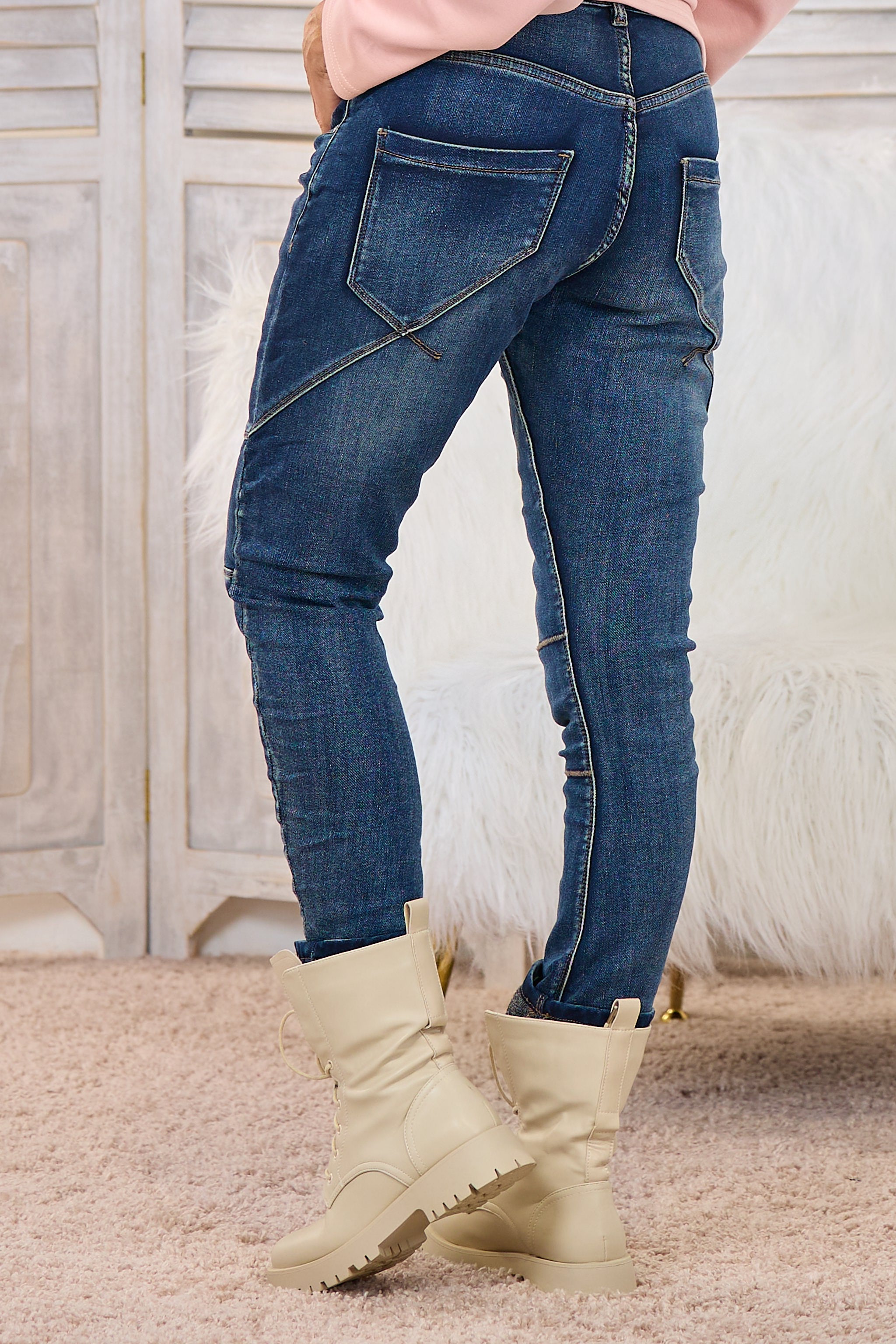 Coole Jeans mit Jeans-Patches, denim blue