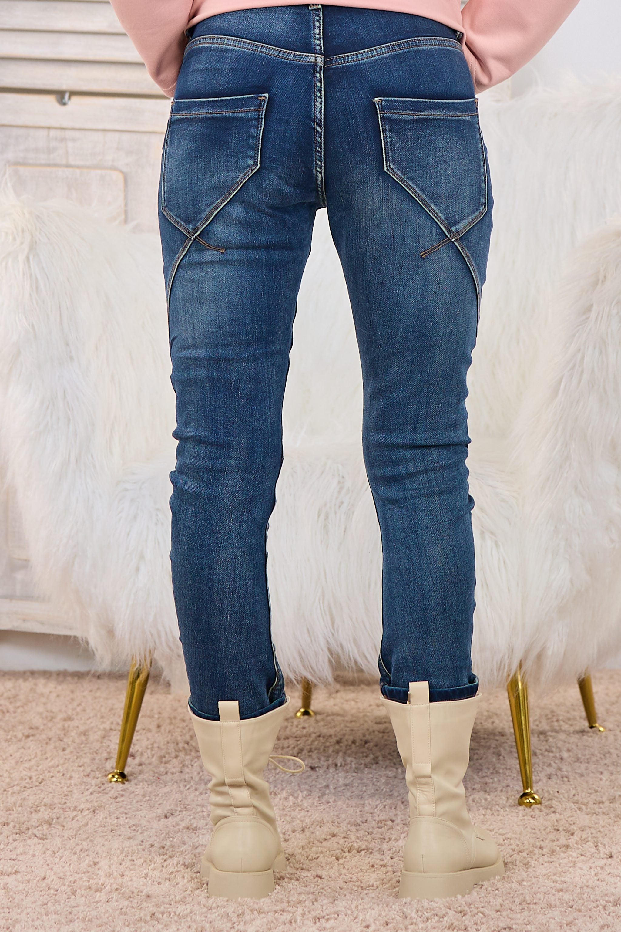 Coole Jeans mit Jeans-Patches, denim blue