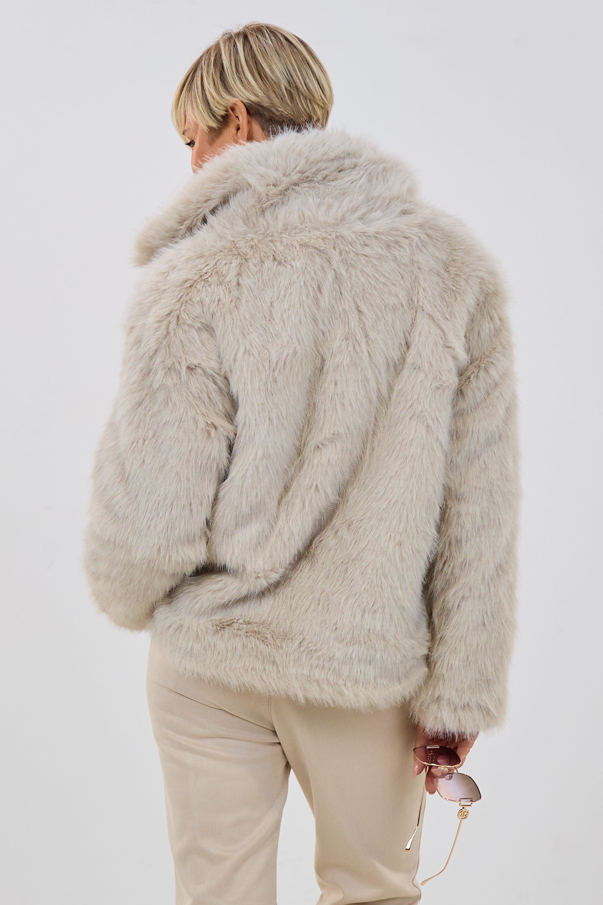 Jeans Wendejacke mit Fell, denim-beige