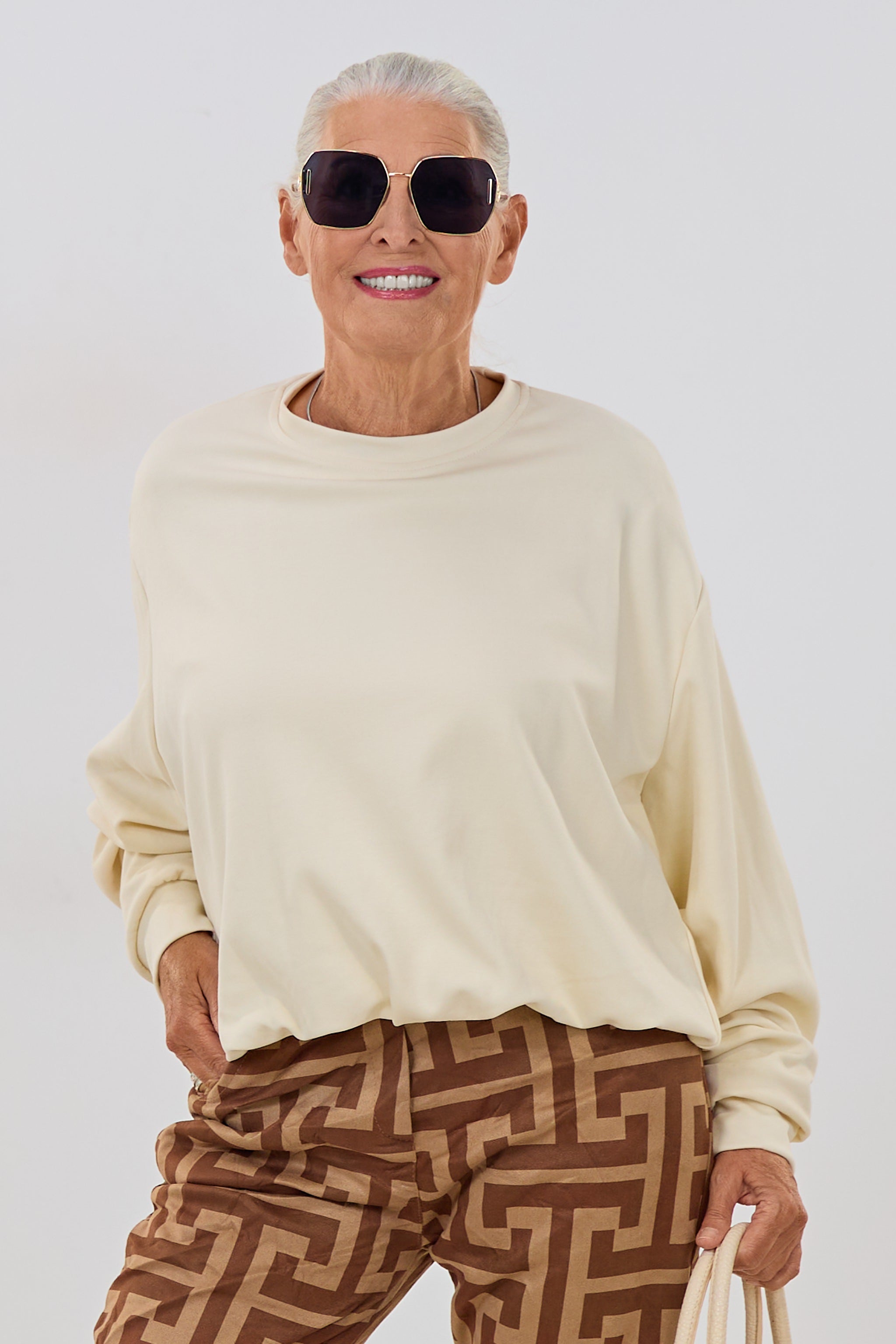 kurzes Sweaty im Balloon-Style, creme