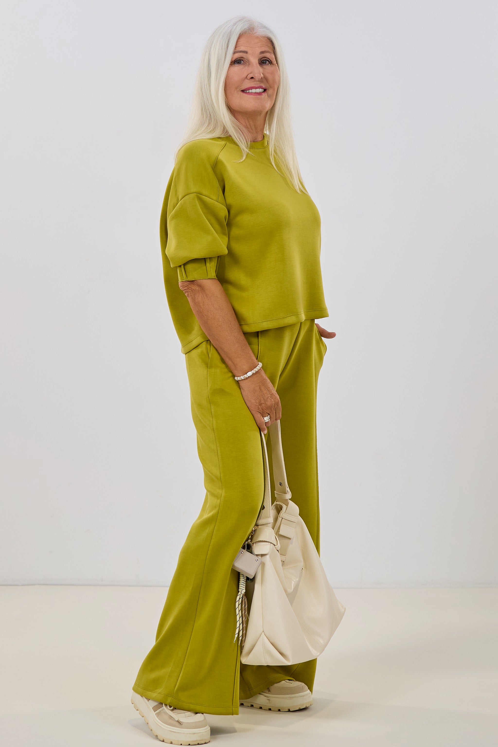 Cozy Basic Shirt mit 3/4 Arm, kiwi