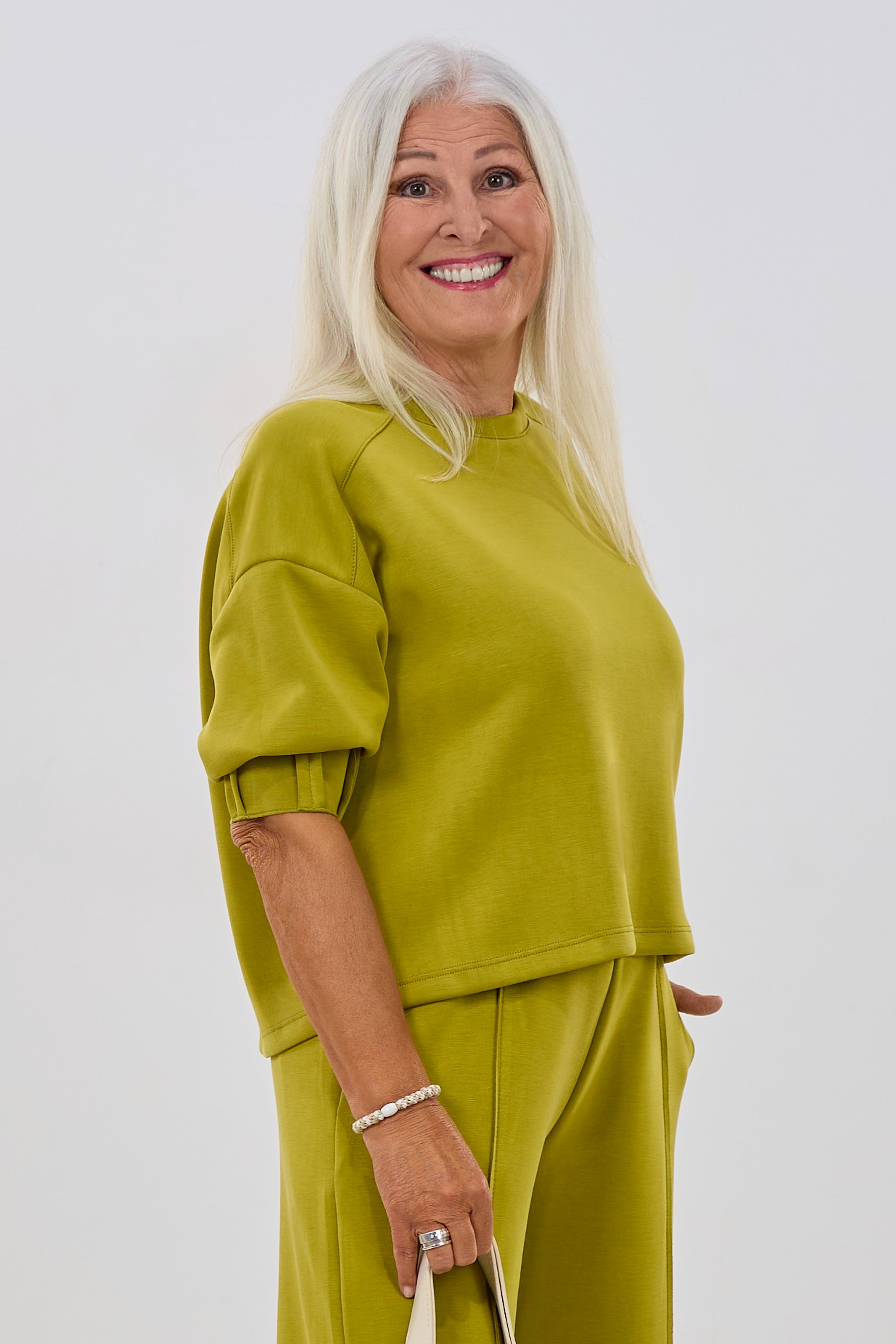 Cozy Basic Shirt mit 3/4 Arm, kiwi