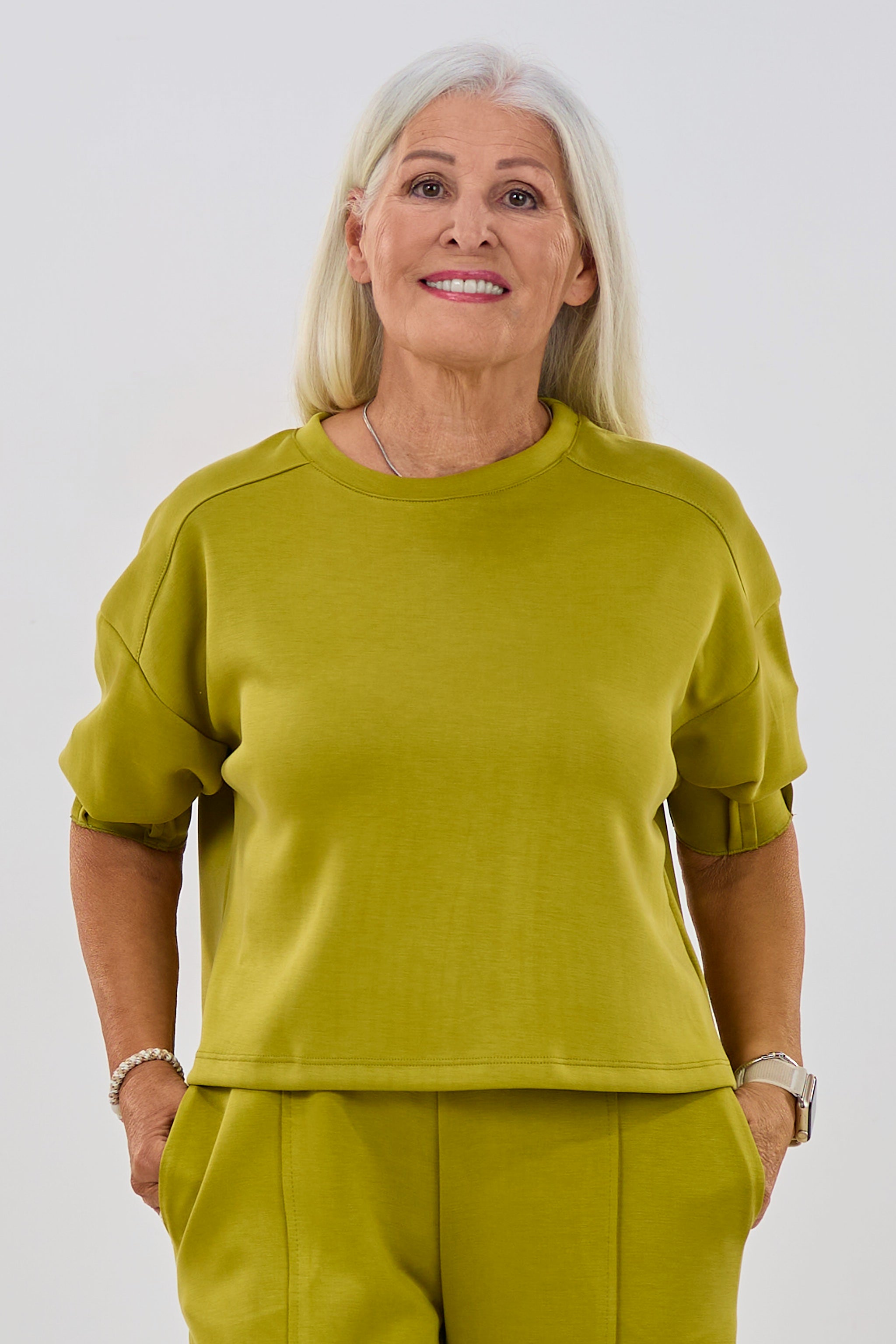 Cozy Basic Shirt mit 3/4 Arm, kiwi