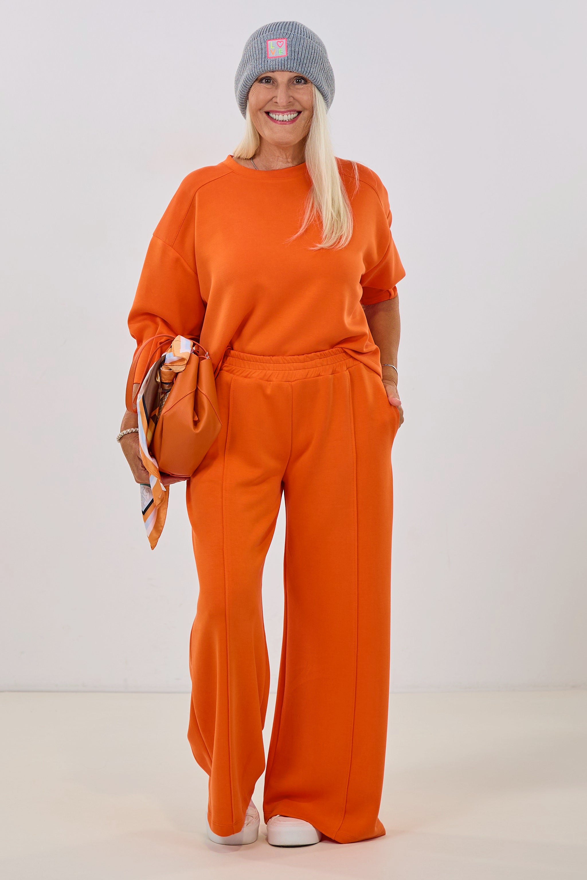 Cozy Hose mit Biese, orange