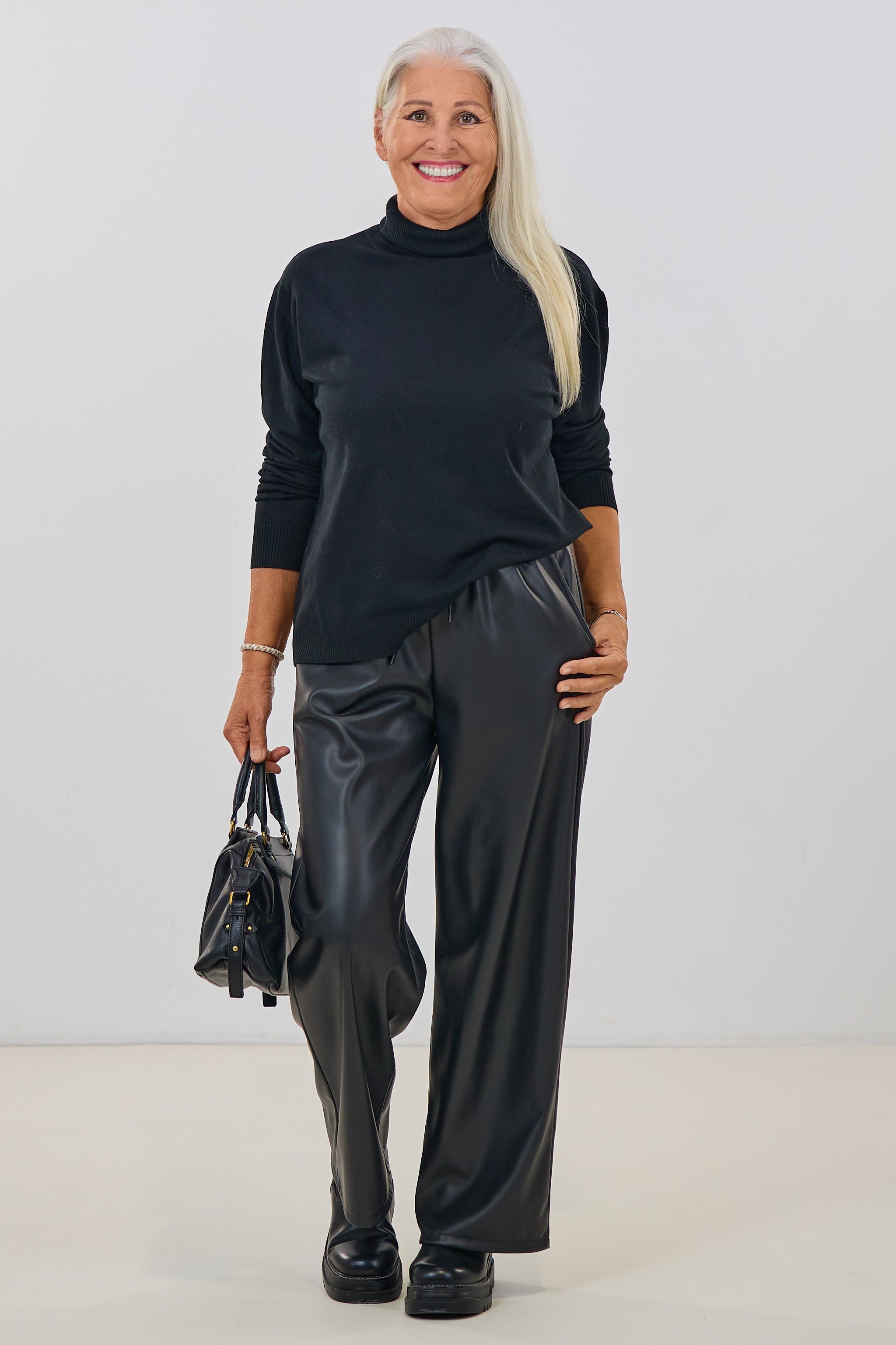 Kunstleder Hose, schwarz