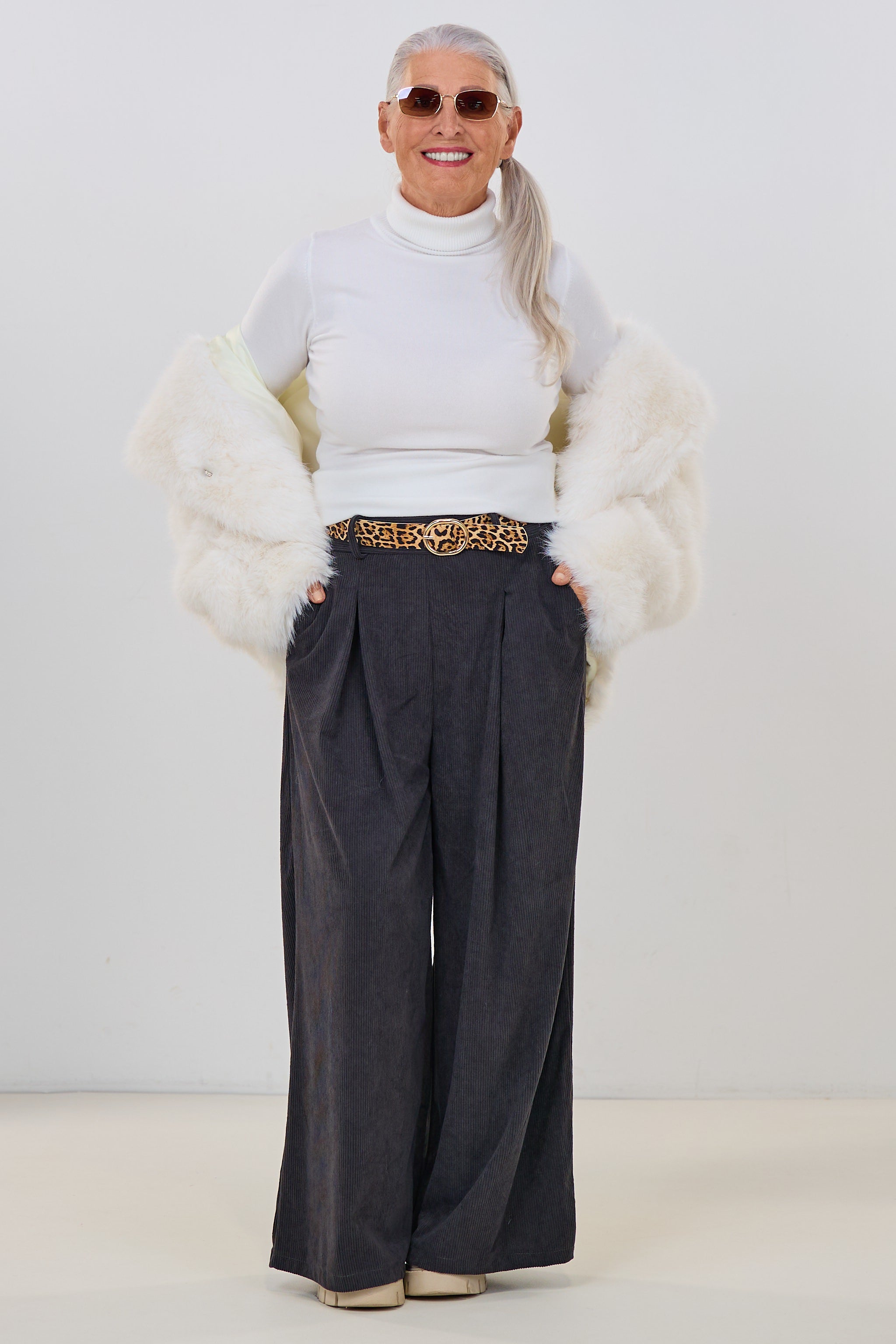 Rollkragen Pulli "Senorita", ecru/weiß