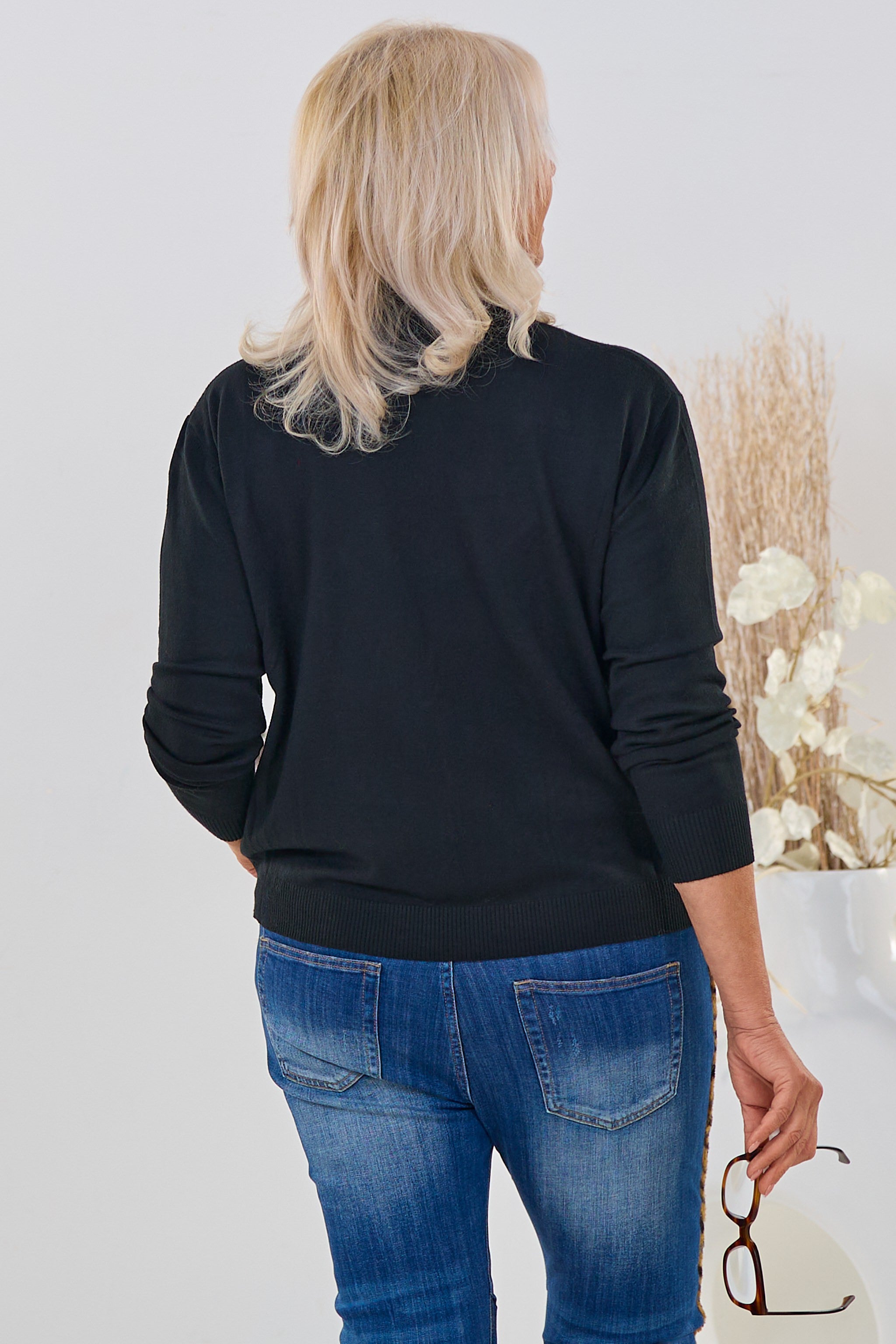 Rollkragen Pulli "Senora", schwarz