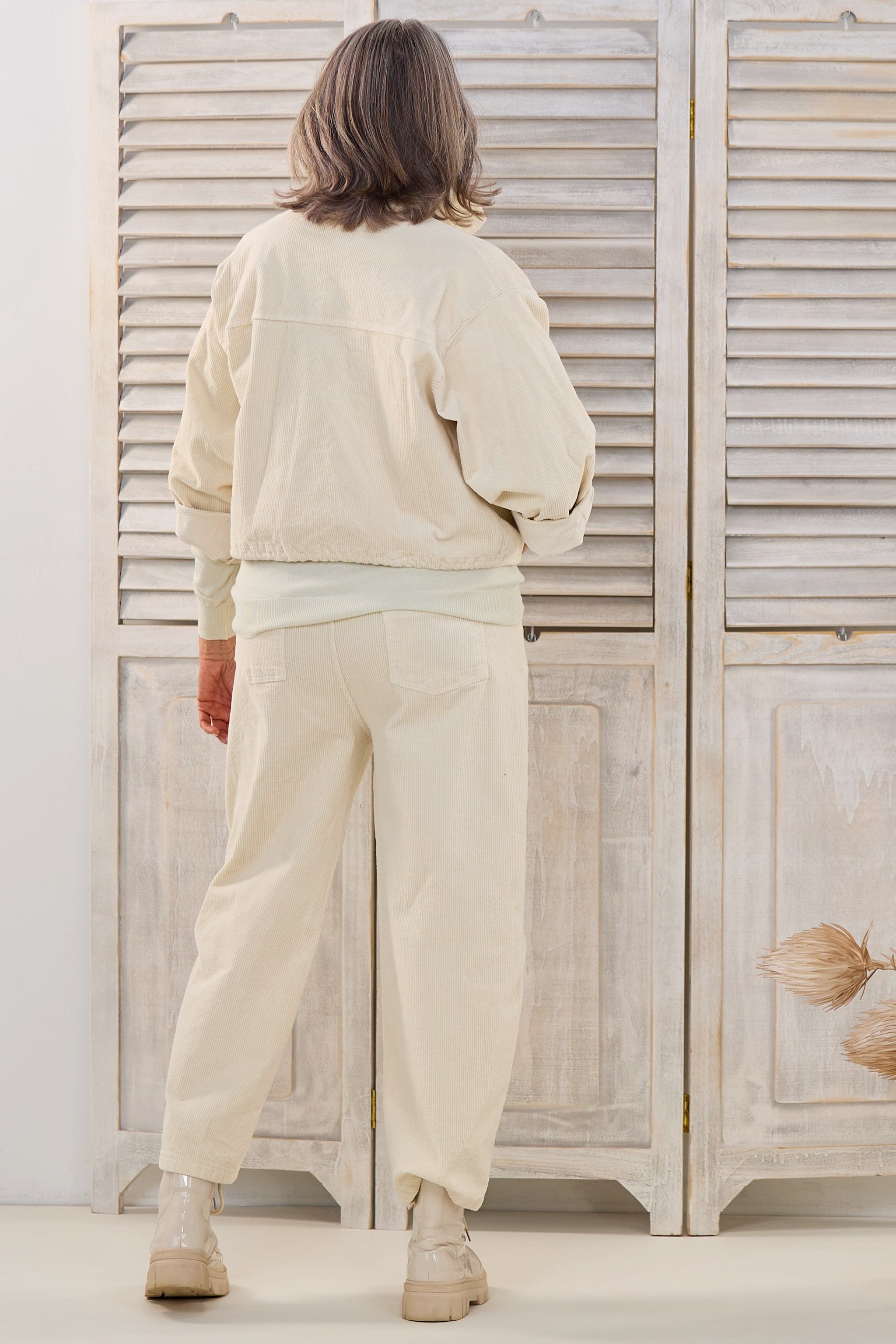 kurze Cordjacke, creme
