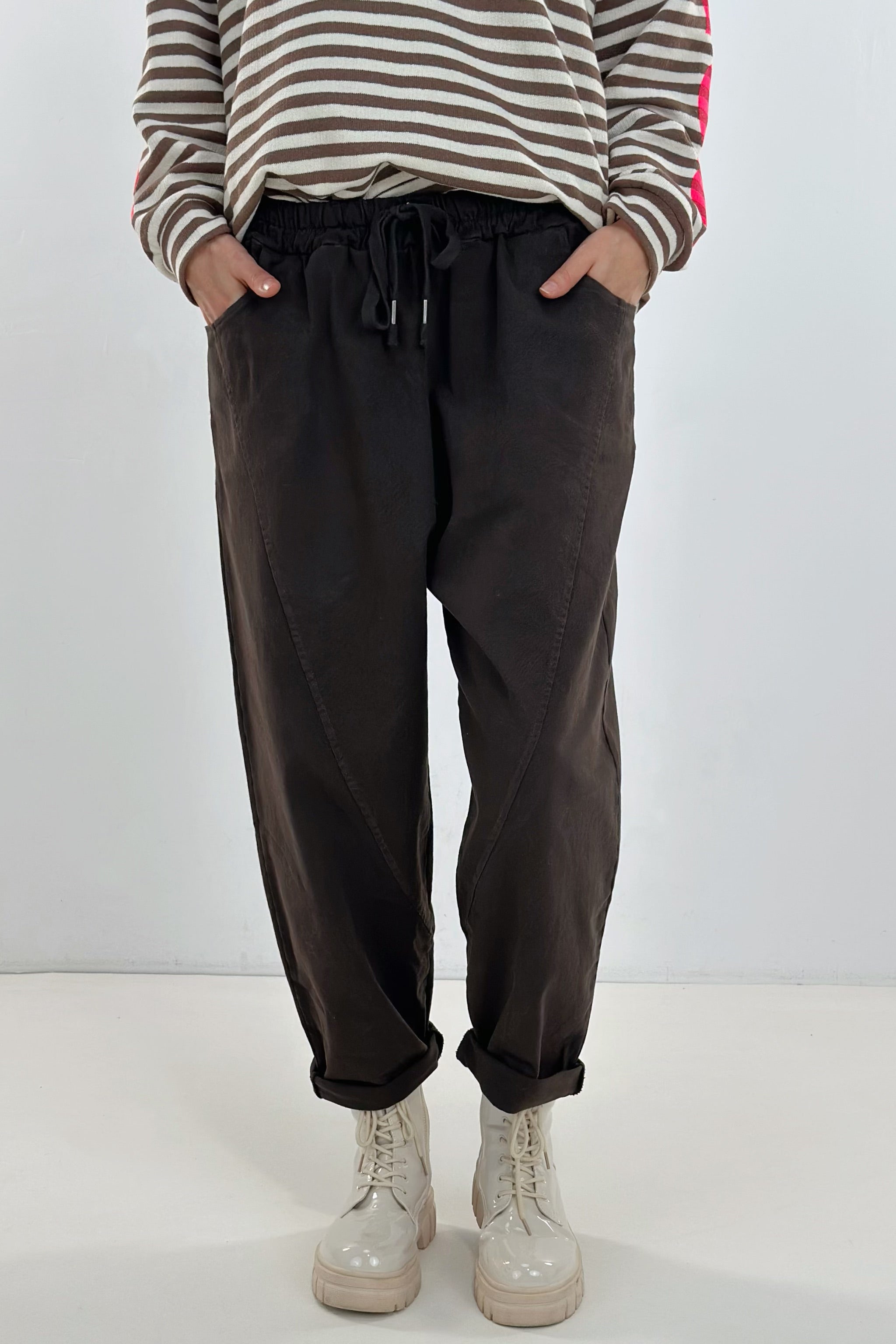 Herbstliche Balloon-Style-Hose, braun